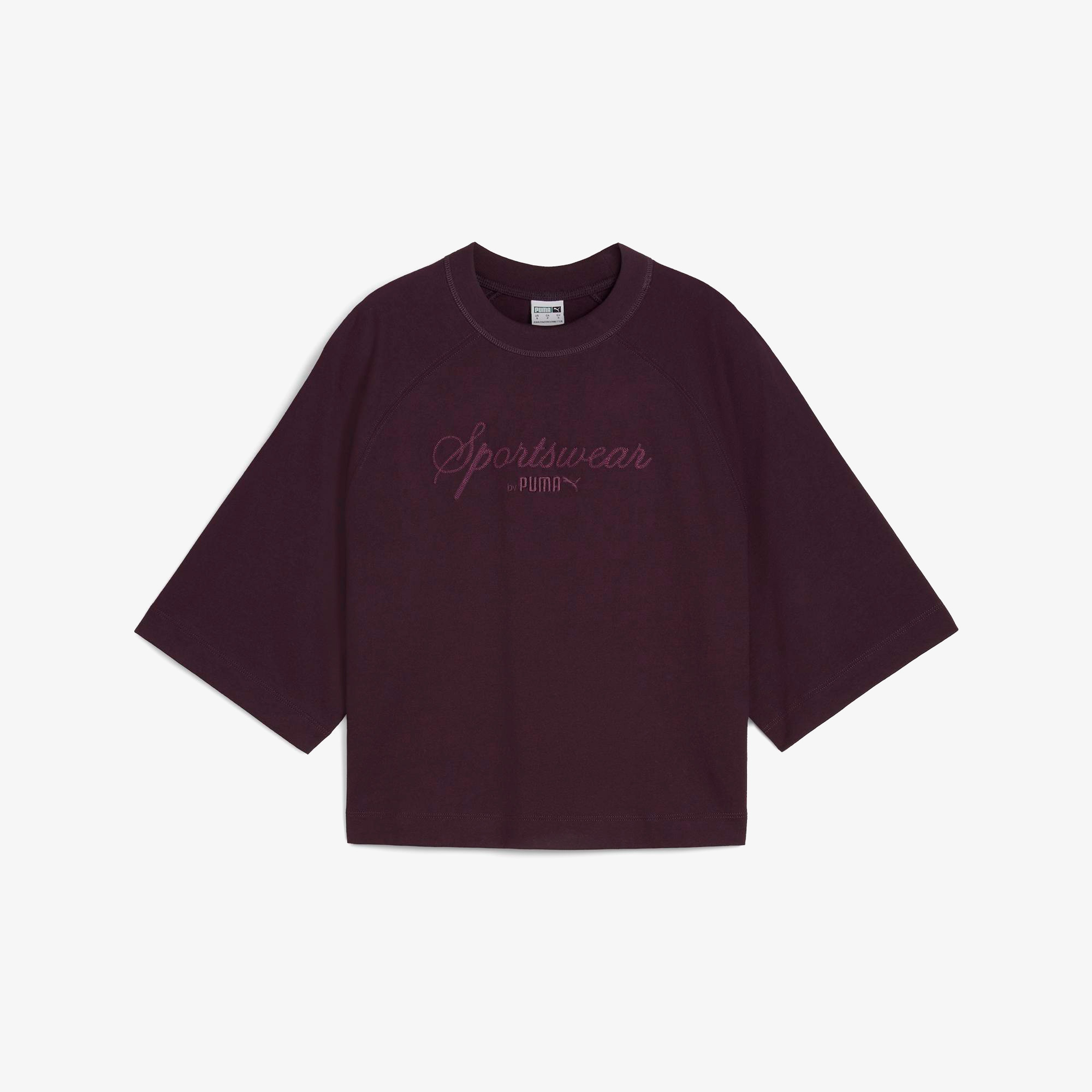 Puma Classics + Oversized Kadın Bordo T-Shirt