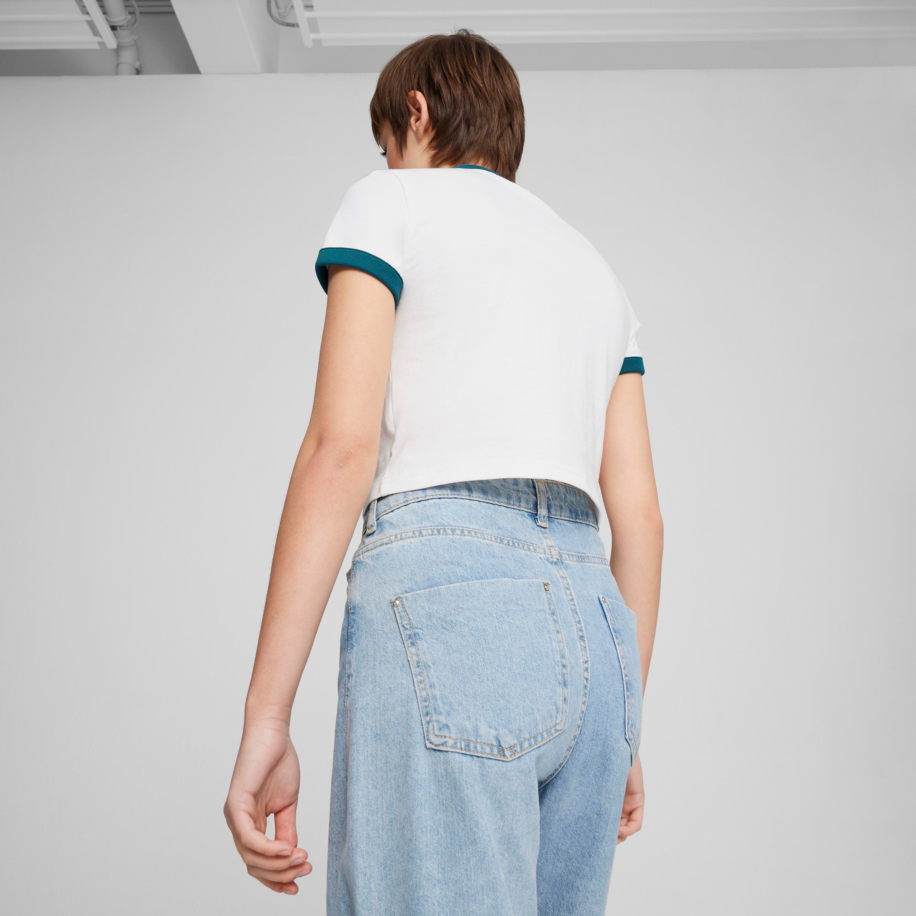 Puma Downtown Graphic Baby Kadın Beyaz T-Shirt