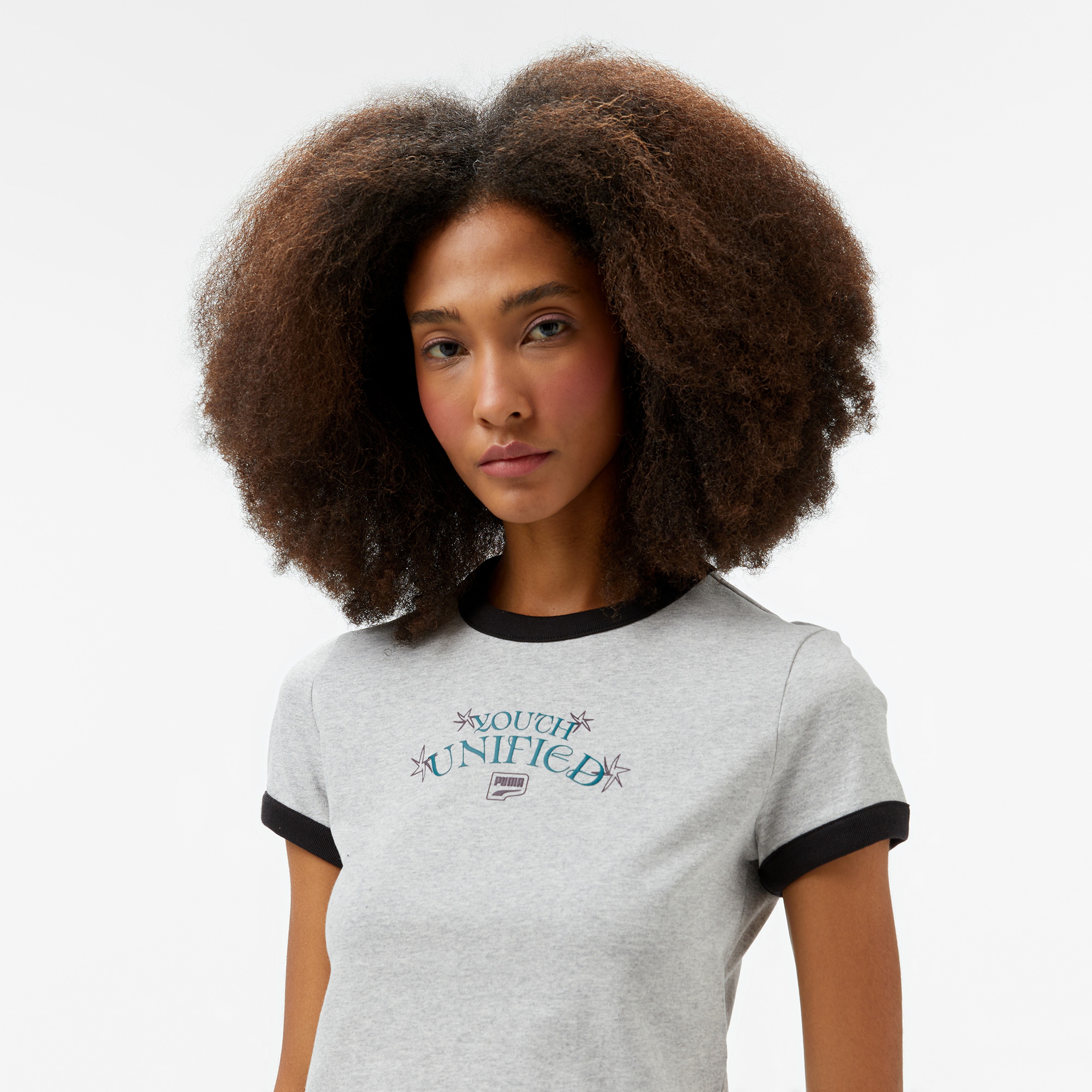 Puma Downtown Graphic Baby Kadın Gri T-Shirt