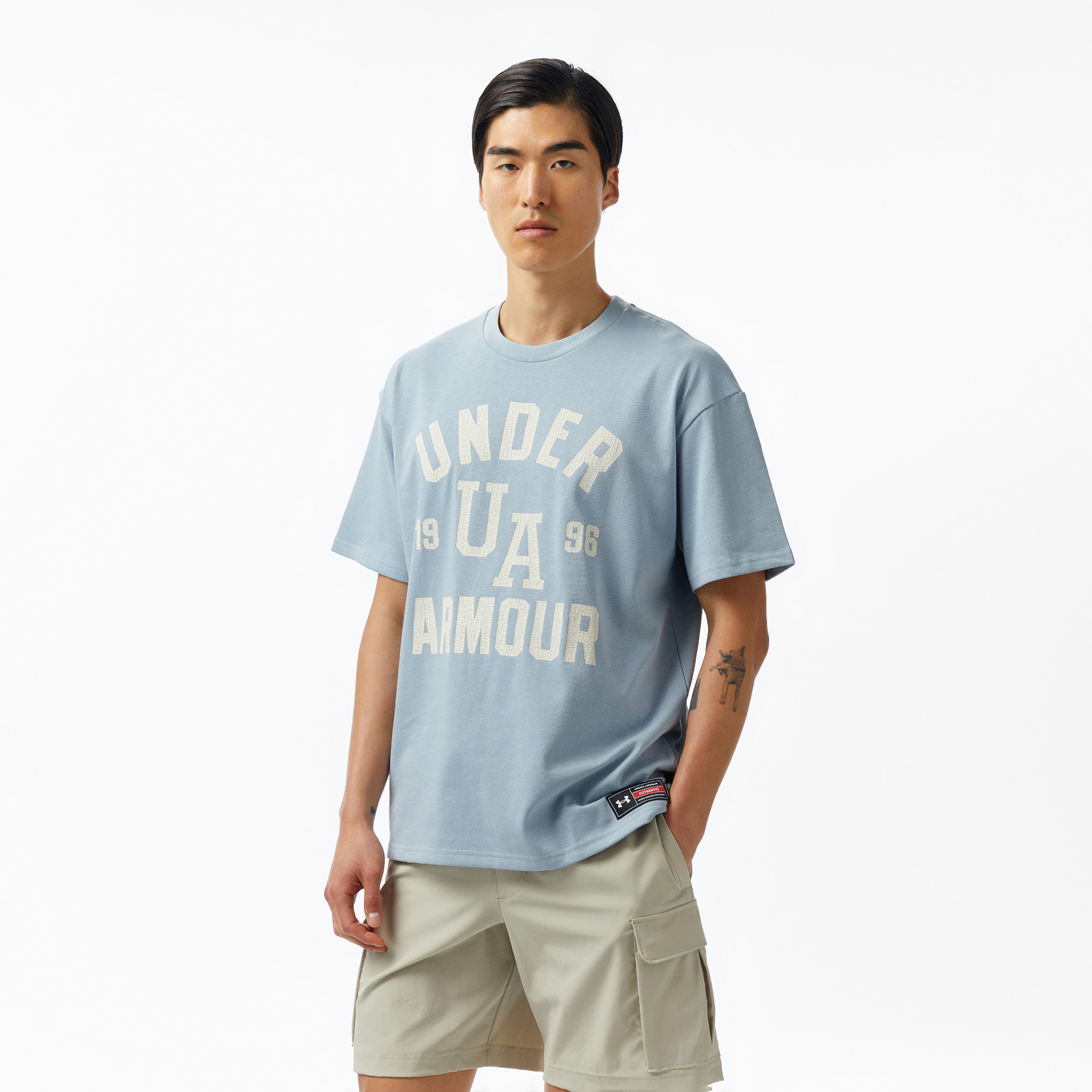 Under Armour Heavyweight Varsity Oversize Erkek Mavi T-Shirt