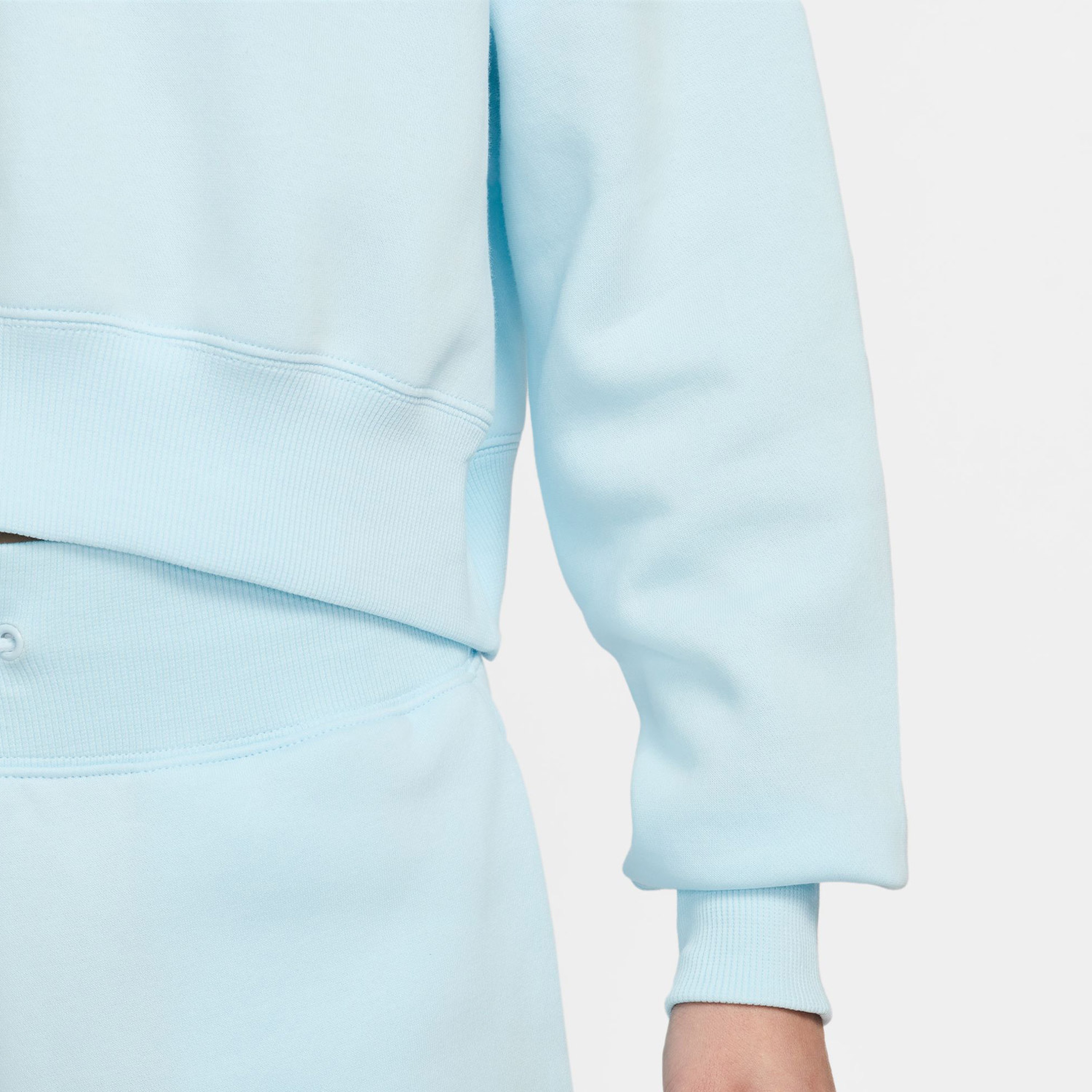 Nike Sportswear Half Zipped Crop Kadın Mavi Günlük Sweatshirt