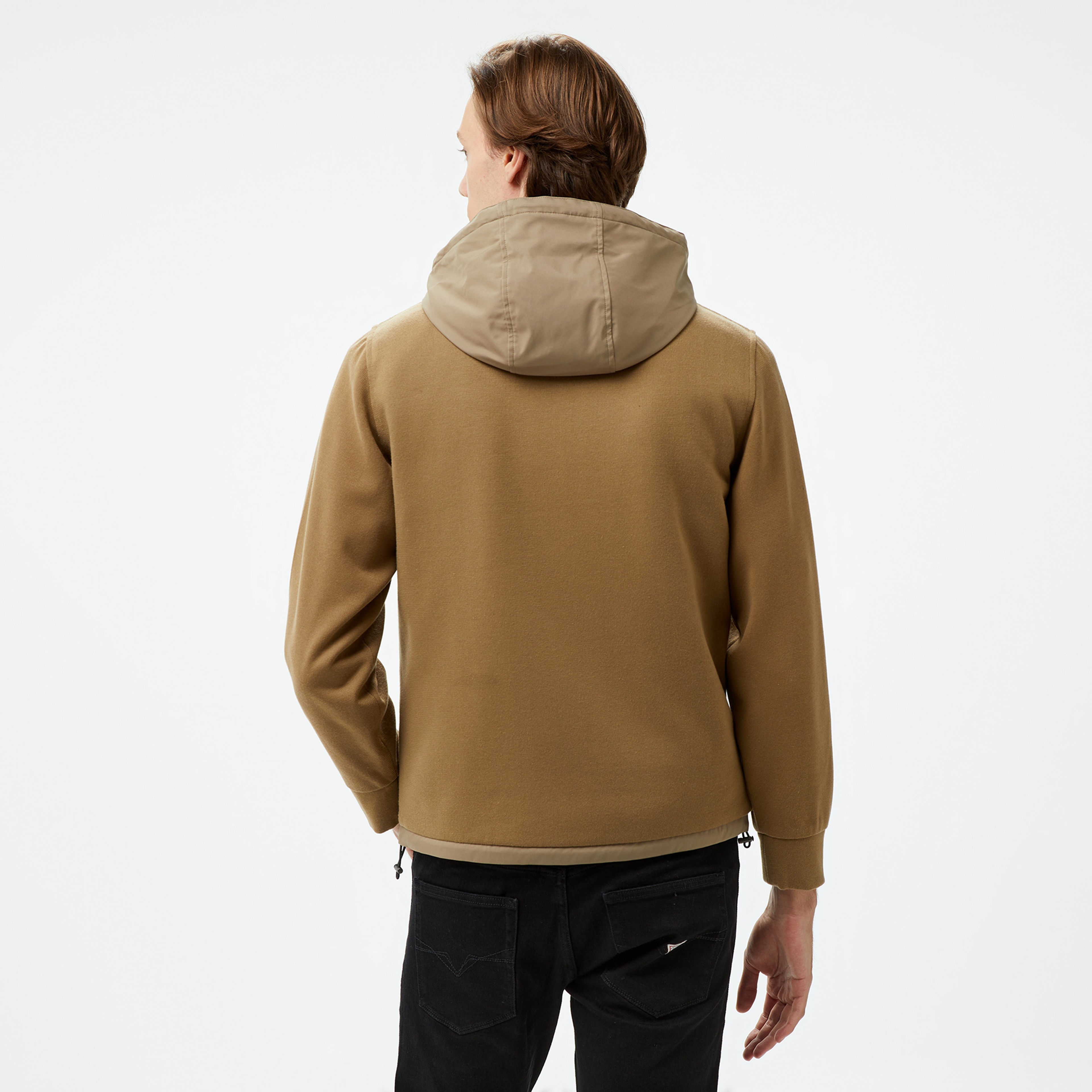 Guess Knitted Wındbreaker Warm Touch Erkek Bej Rüzgarlık