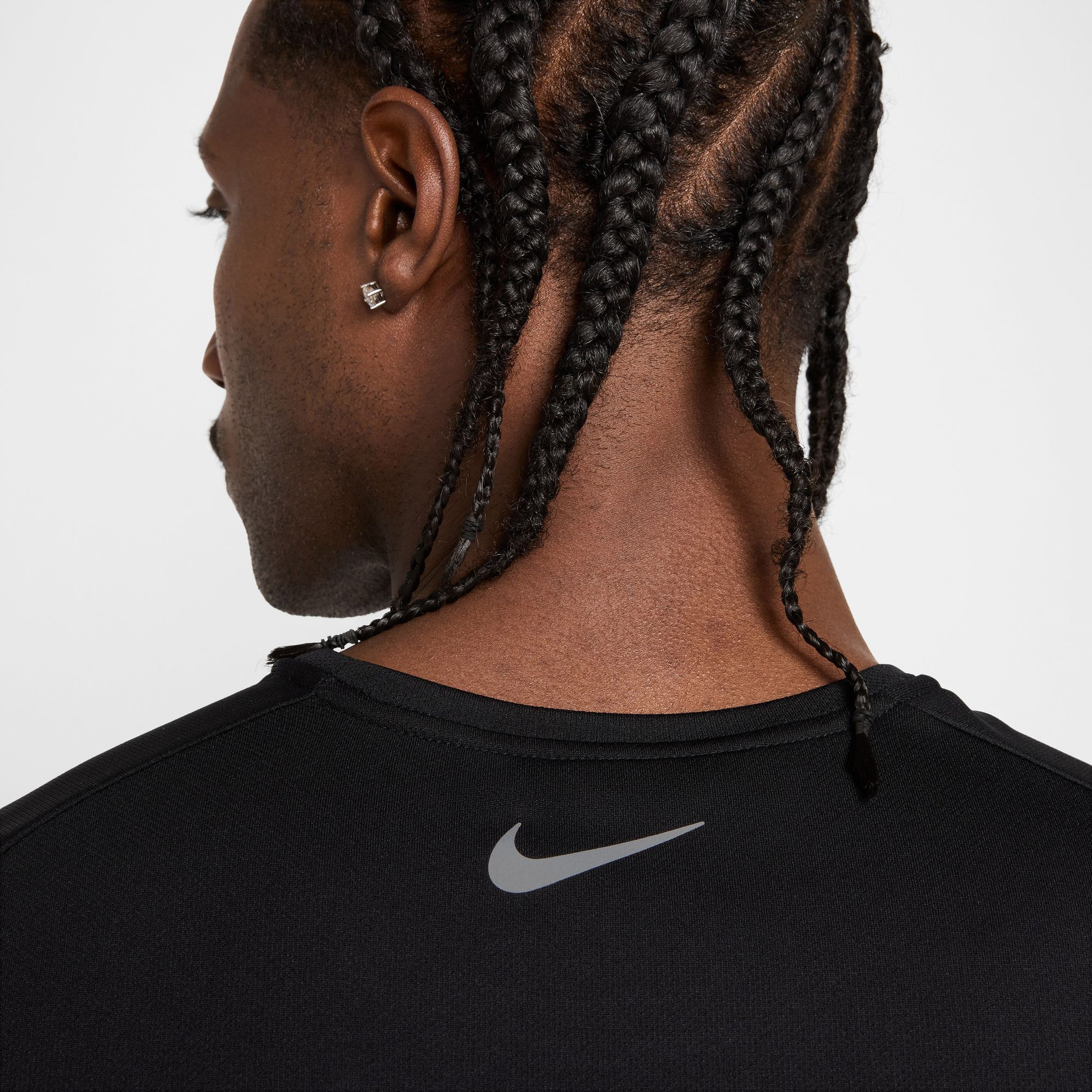 Nike Miler Flash Erkek Siyah Koşu T-Shirtü