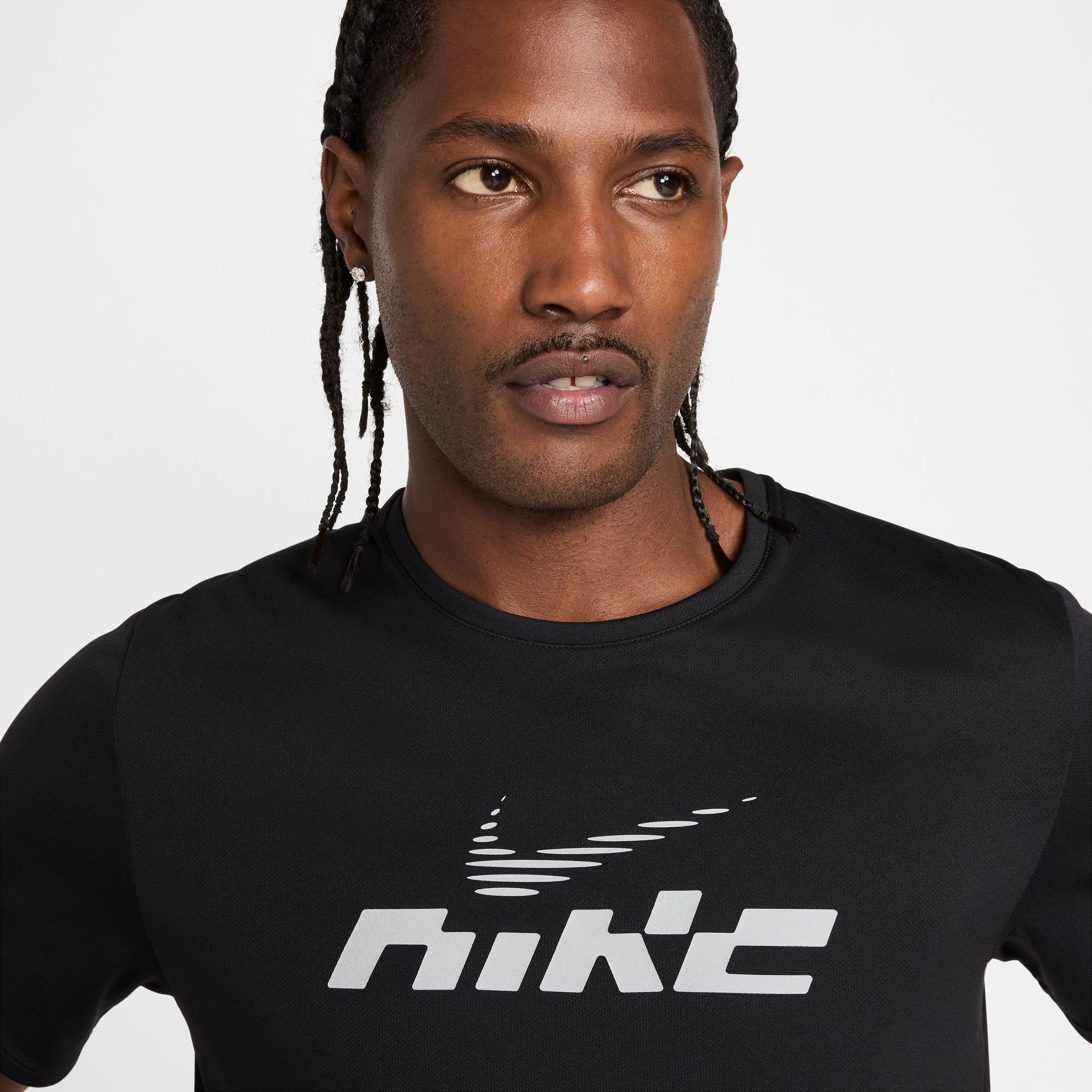 Nike Miler Flash Erkek Siyah Koşu T-Shirtü
