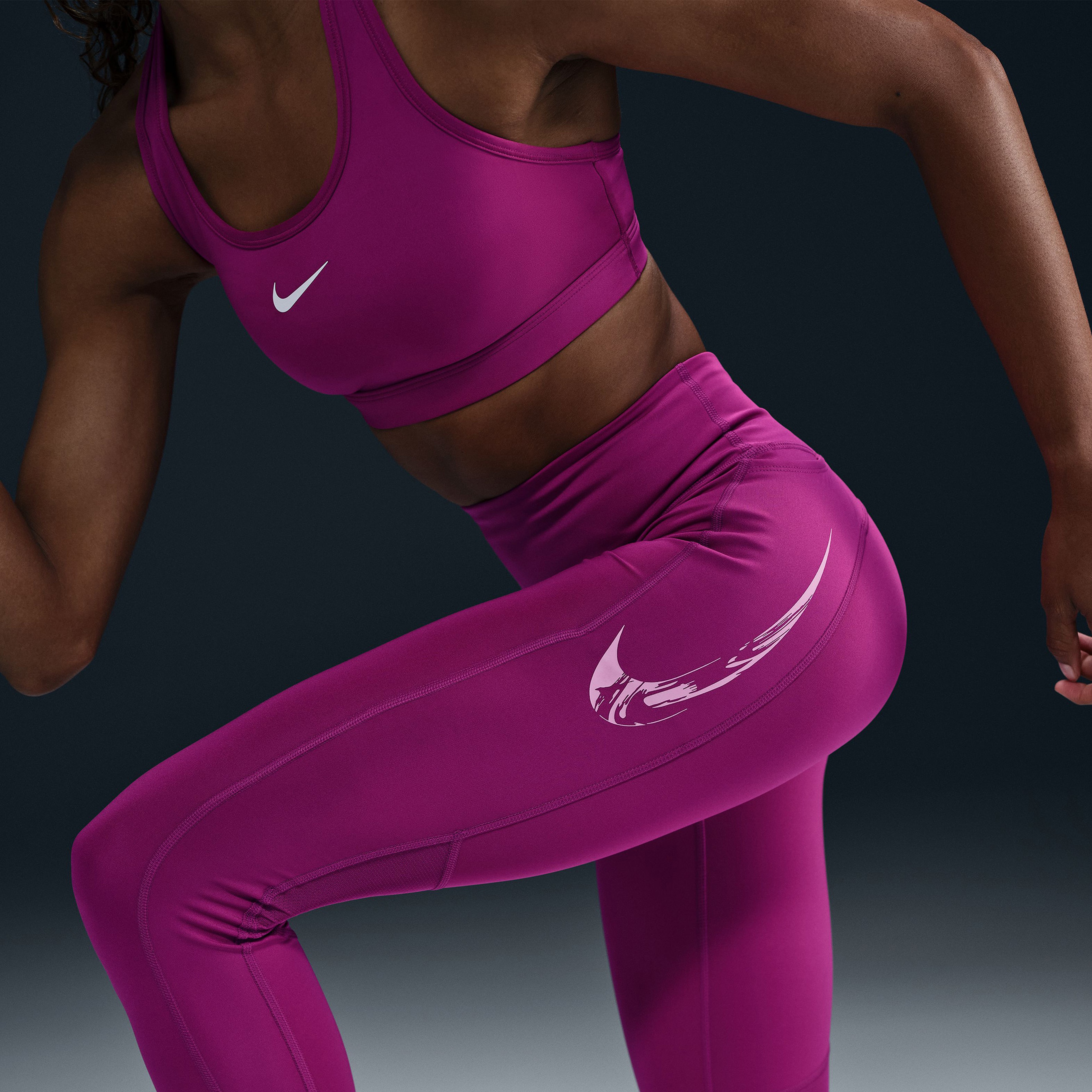 Nike Dri-Fit Fast Kadın Mor Tayt