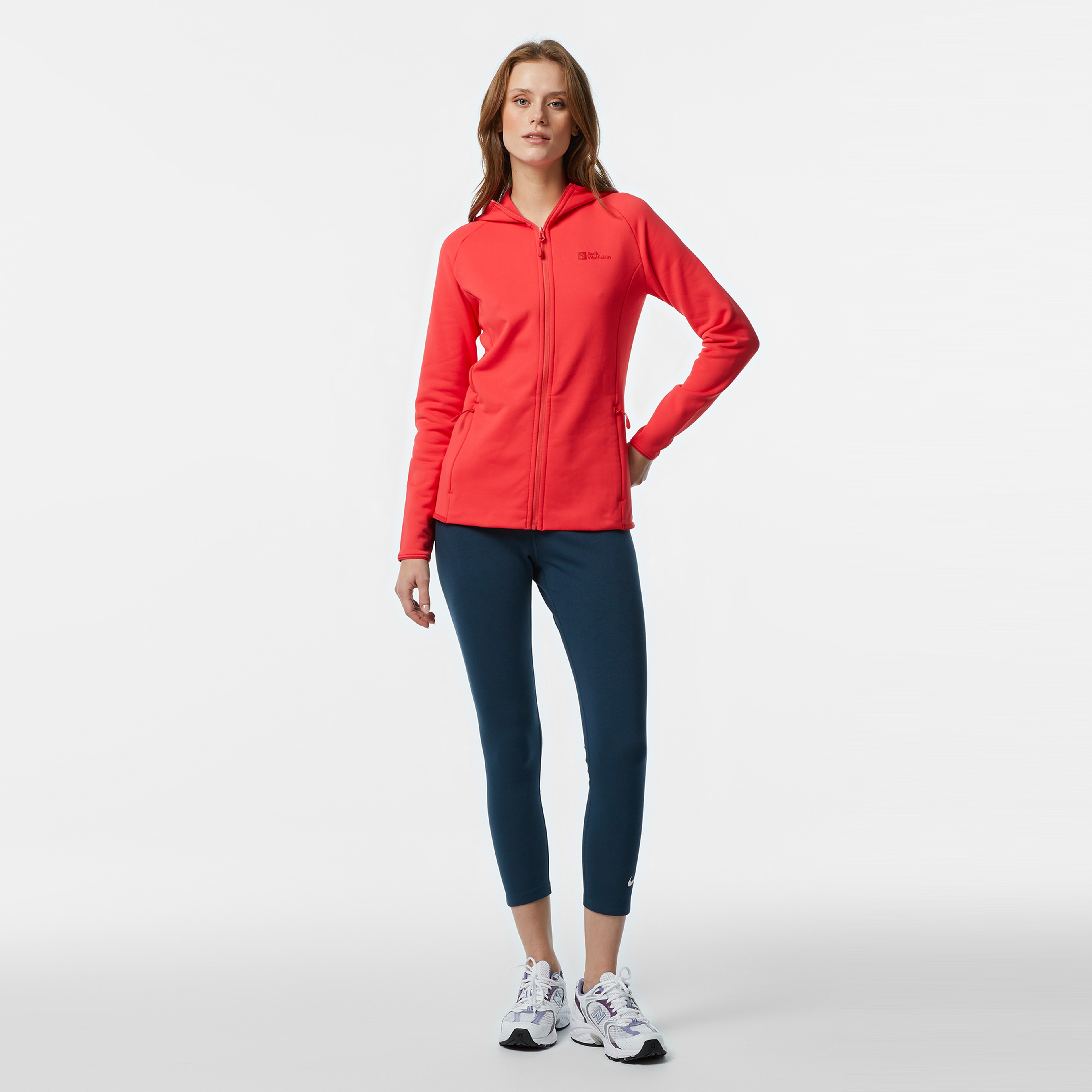 Jack Wolfskin Baiselberg Hooded Fz Kadın Kırmızı Polar Ceket