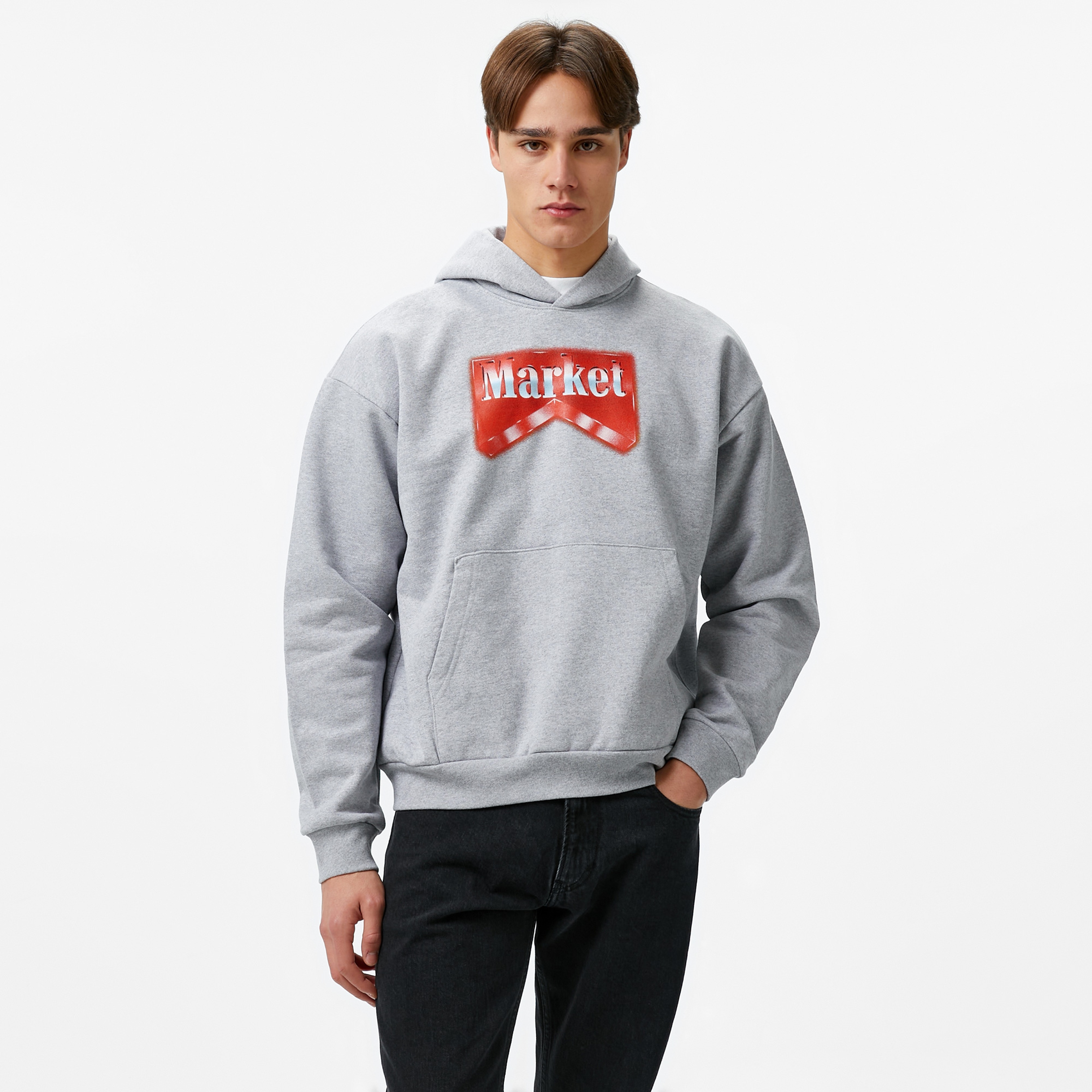 Market Bullrider Erkek Gri Sweatshirt