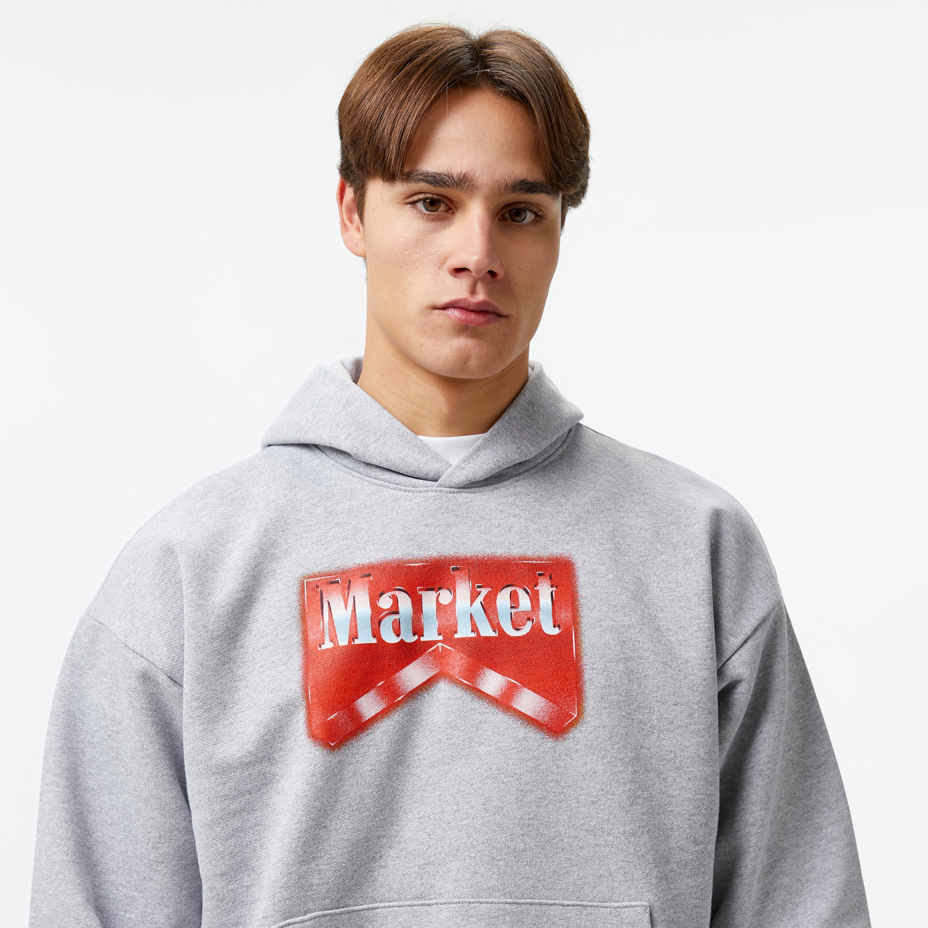 Market Bullrider Erkek Gri Sweatshirt
