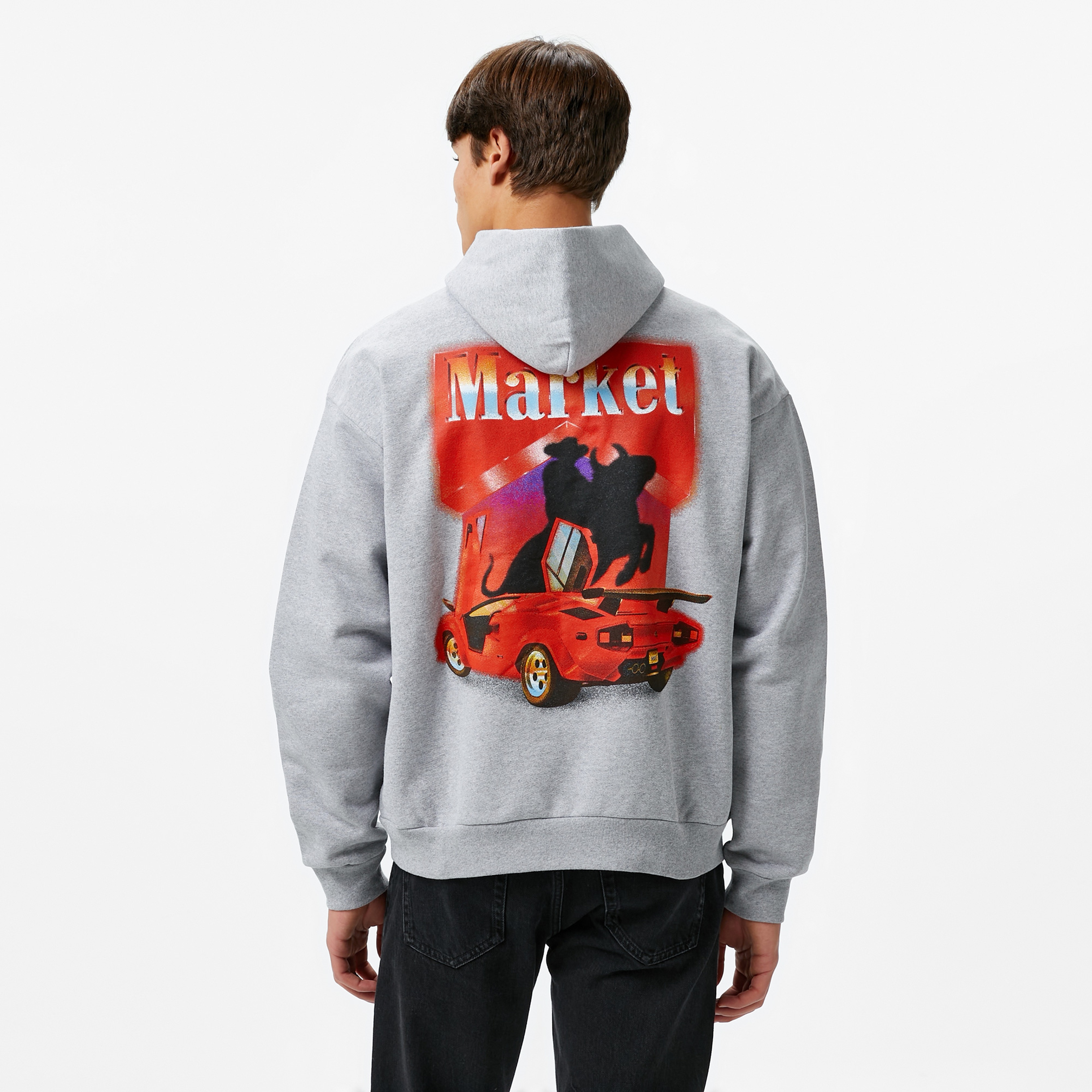 Market Bullrider Erkek Gri Sweatshirt