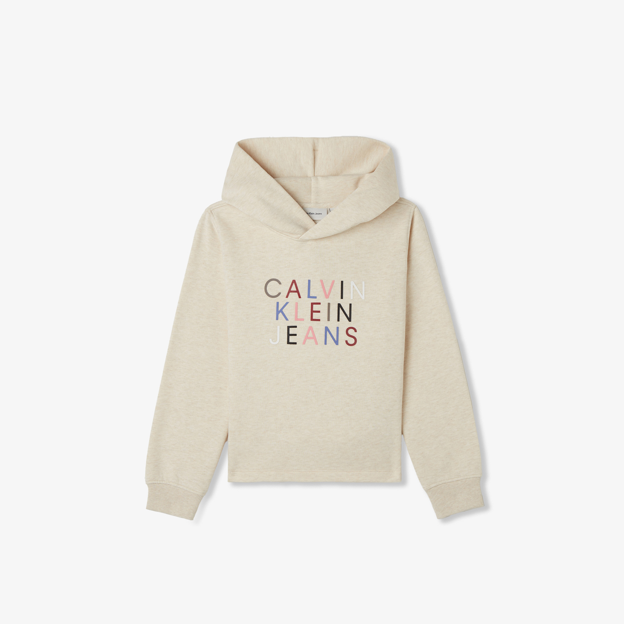Calvin Klein Jeans Colour Logo Fleece Çocuk Bej Hoodie