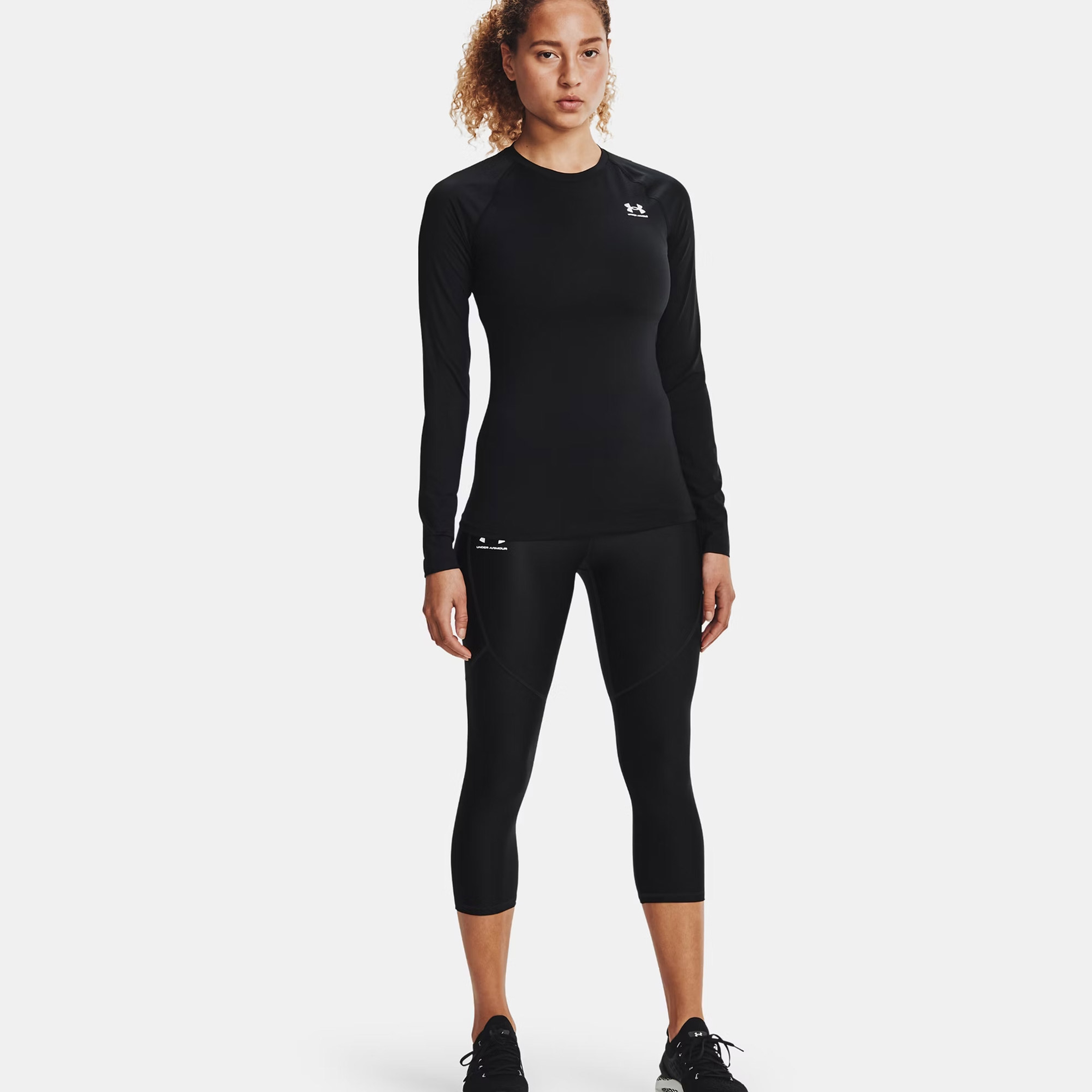 Under Armour Heat Gear Authentics Comp Kadın Siyah Uzun Kollu Antrenman İçliği