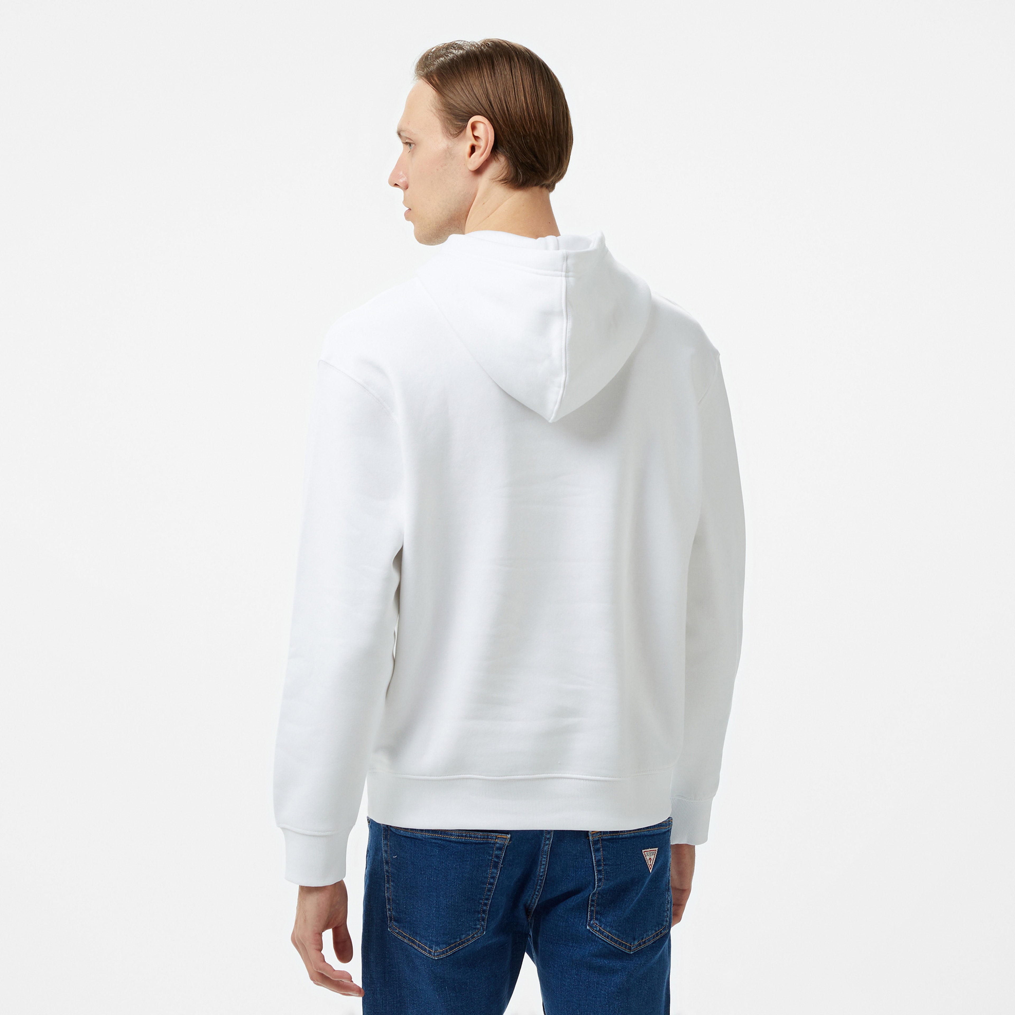 Guess Organic 365 Erkek Beyaz Sweatshirt