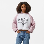 Karl Kani Woven Signature Street Academy Crop Kadın Beyaz Sweatshirt