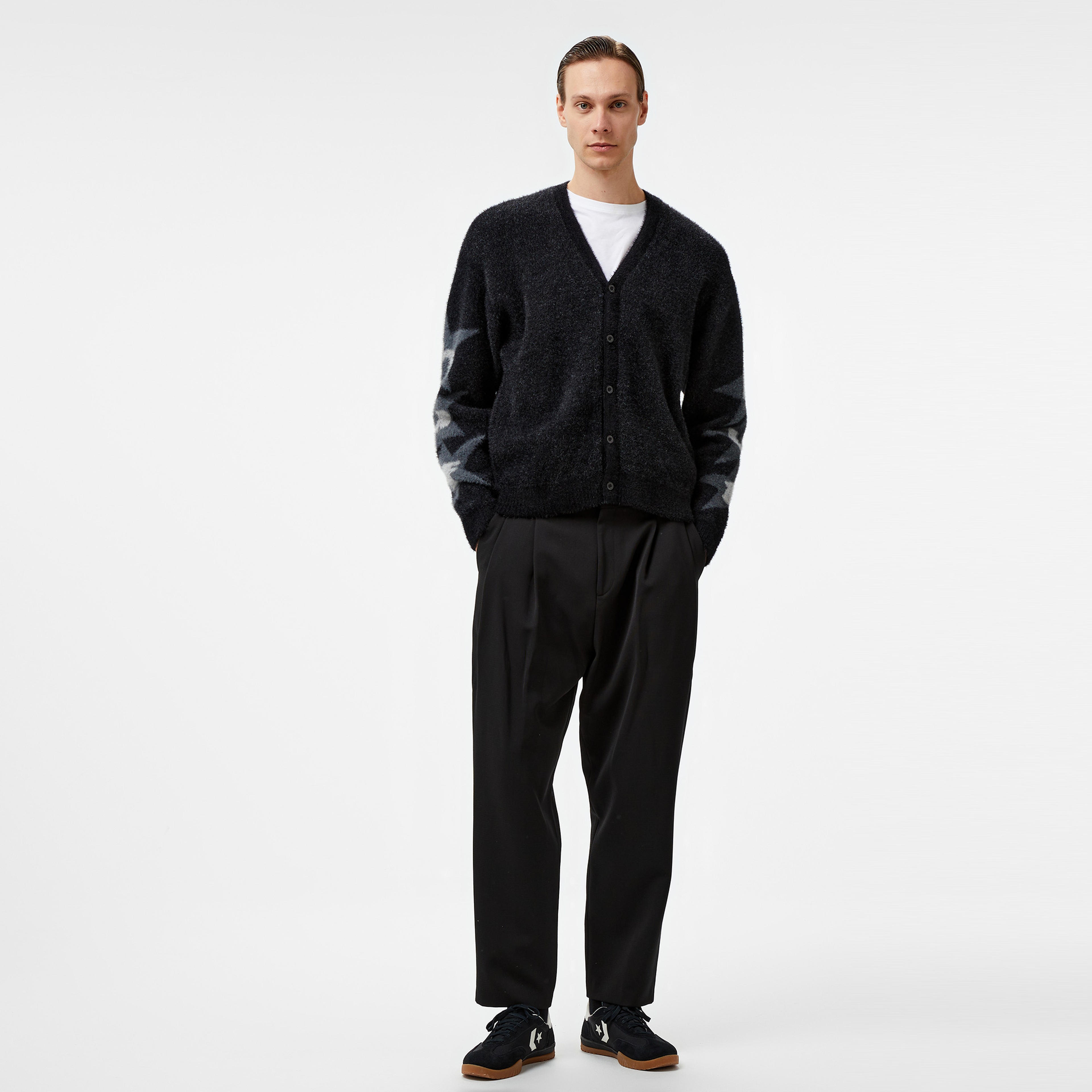 HUF Ursa Mohair Cardigan Erkek Siyah Ceket