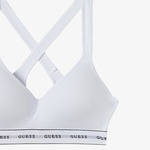 Guess Carrie Padded Triangle Eco Cuddle Jersey Kadın Beyaz Spor Sütyeni