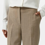 Tommy Hilfiger Flannel Slim Straight Kadın Bej Pantolon