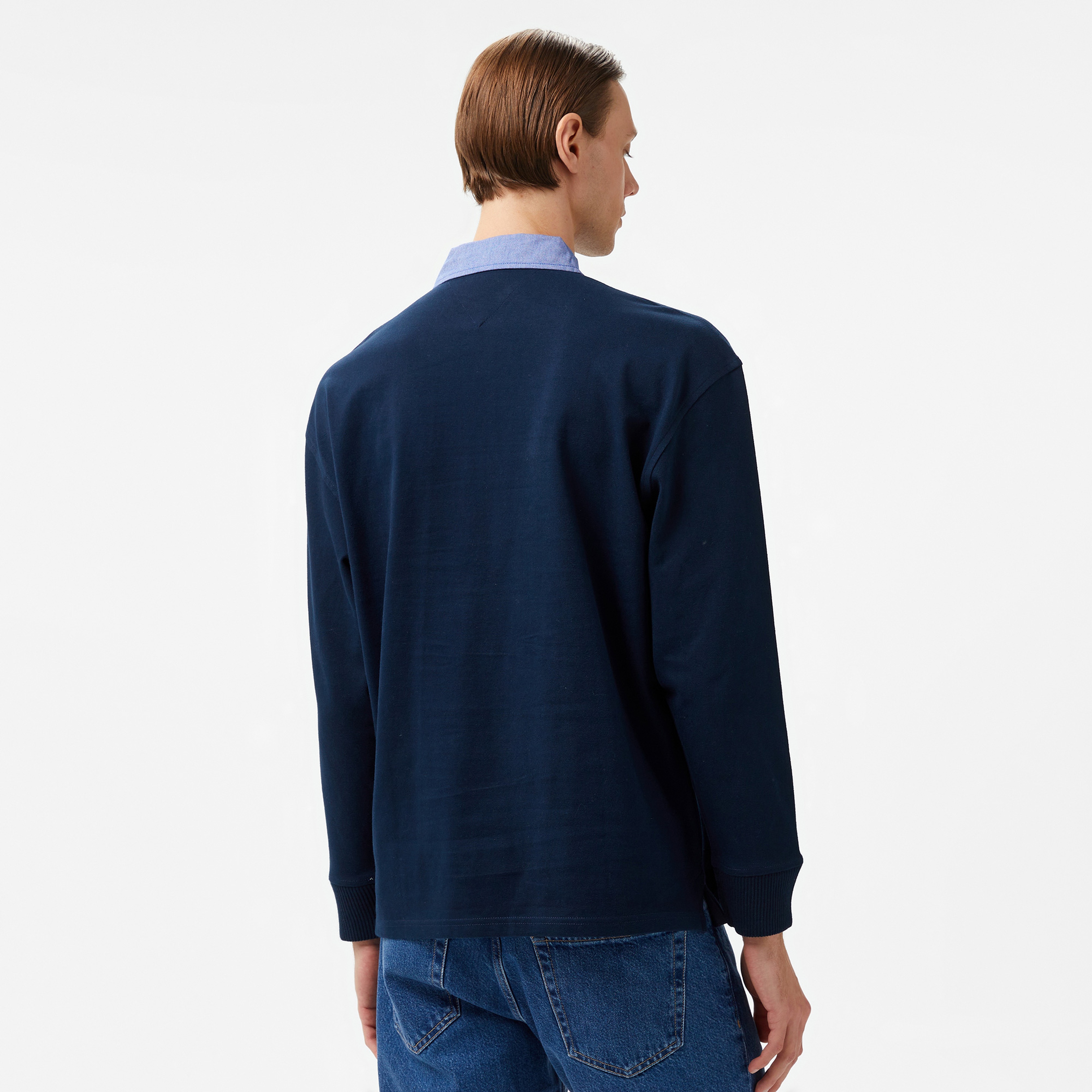 Tommy Hilfiger Jeans Colorblock Crest Rugby Erkek Lacivert Polo