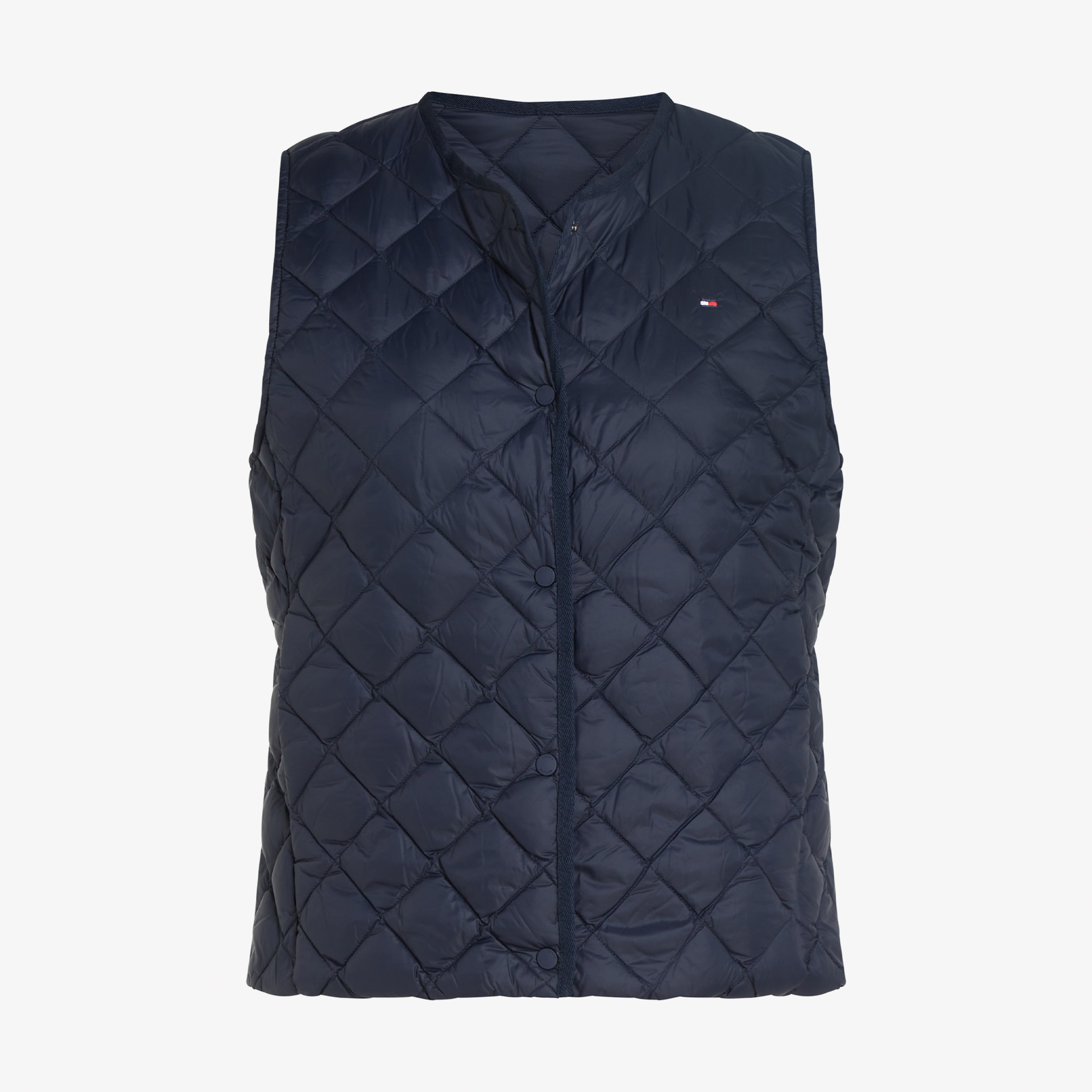Tommy Hilfiger Ul Down Quilt Collarless Kadın Mavi Yelek