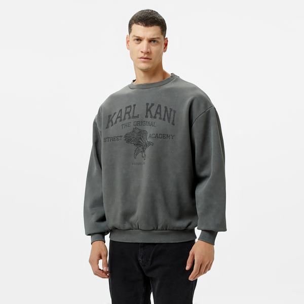 Karl Kani Kani Street Academy Washed Os Crew Erkek Gri Sweatshirt