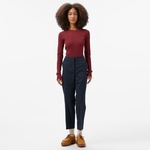 Tommy Hilfiger Flannel Slim Straight Kadın Mavi Pantolon