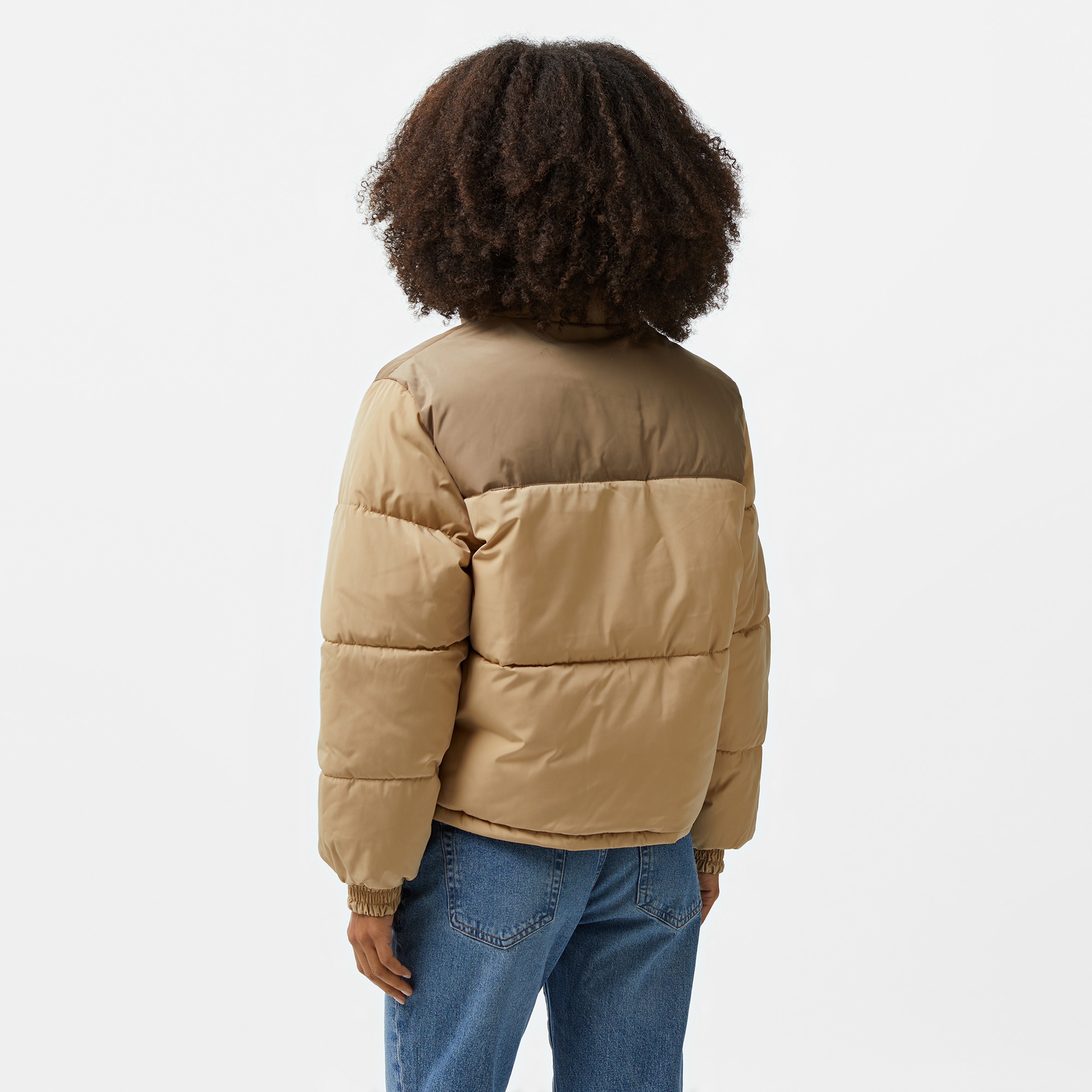 Karl Kani Og Revsersible Puffer Kadın Bej Ceket