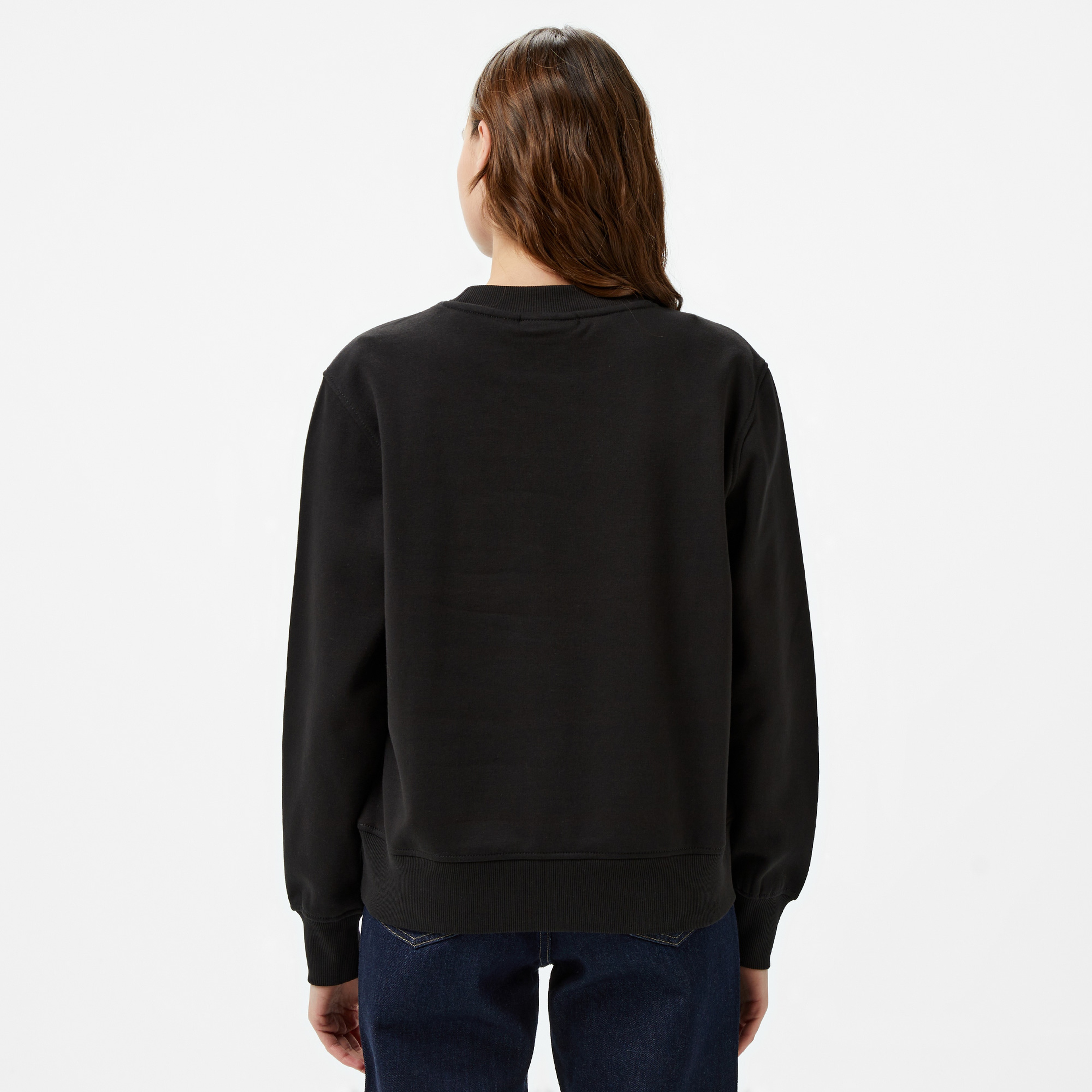 Calvin Klein Jeans institutional Graphic Kadın Siyah Sweatshirt