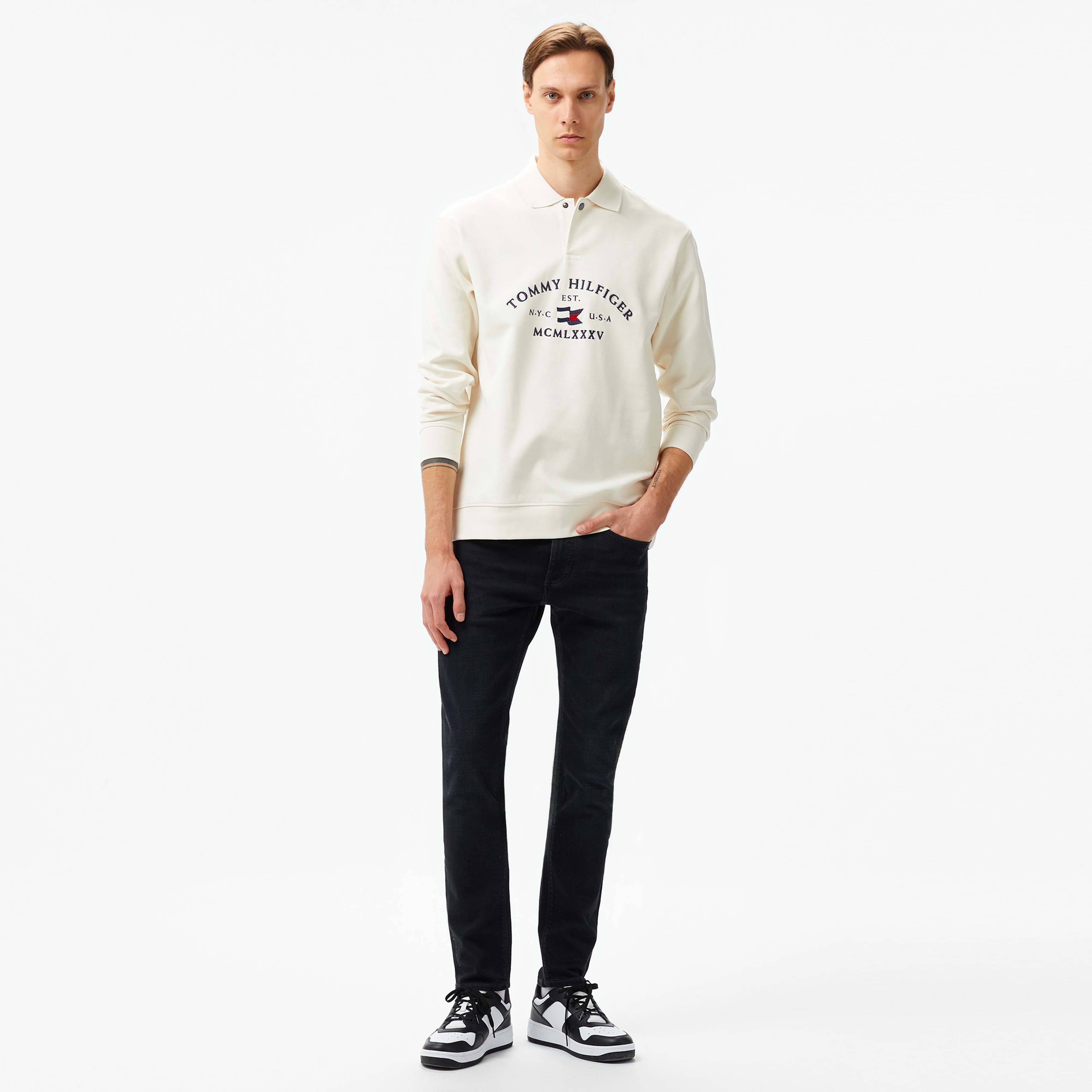 Tommy Hilfiger Nautical Arch Af Erkek Sarı Polo