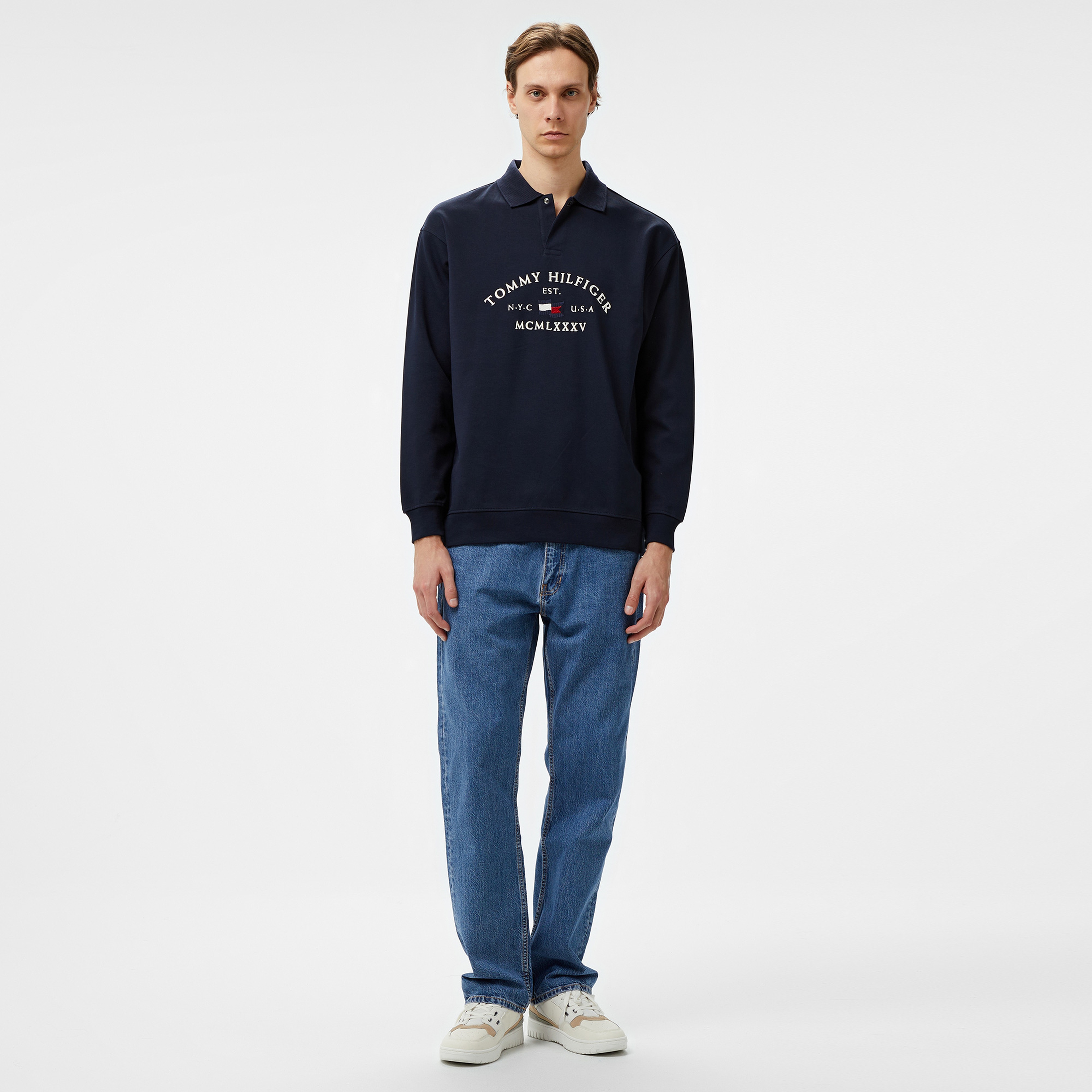 Tommy Hilfiger Nautical Arch Af Erkek Mavi Polo