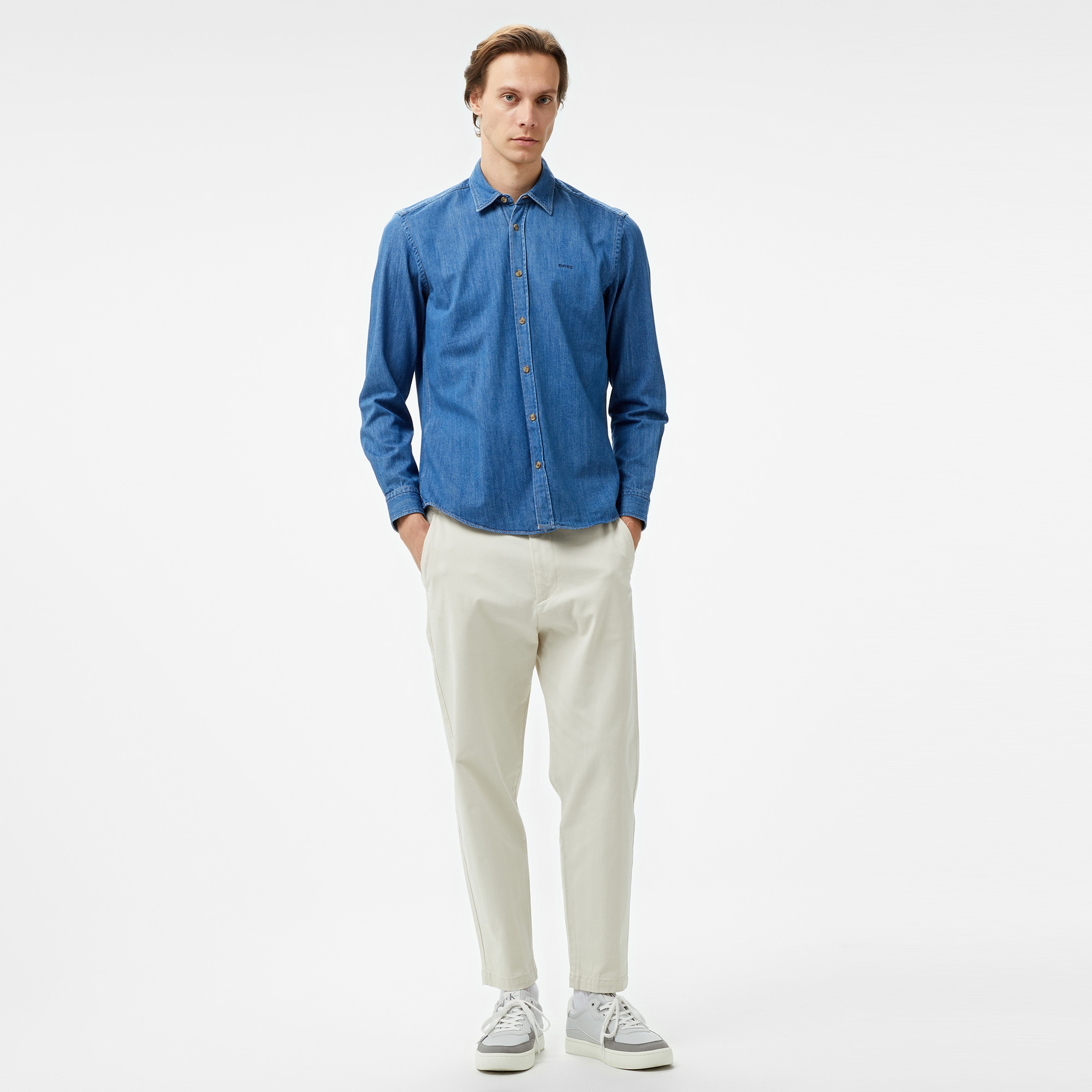 Boss Liam Kent 243 Denim Erkek Lacivert Gömlek