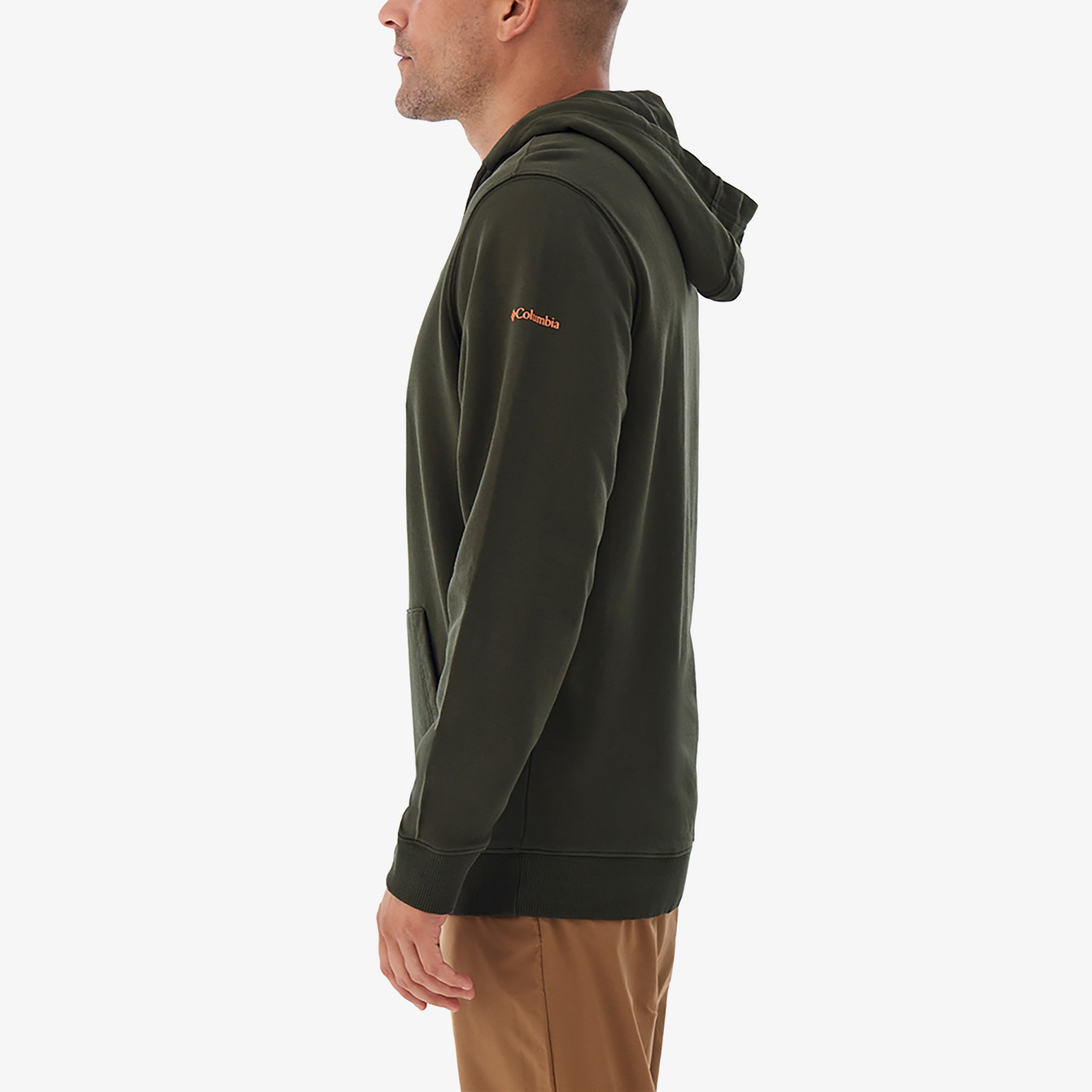 Columbia Linear Drifts Erkek Koyu Yeşil Kapüşonlu Sweatshirt
