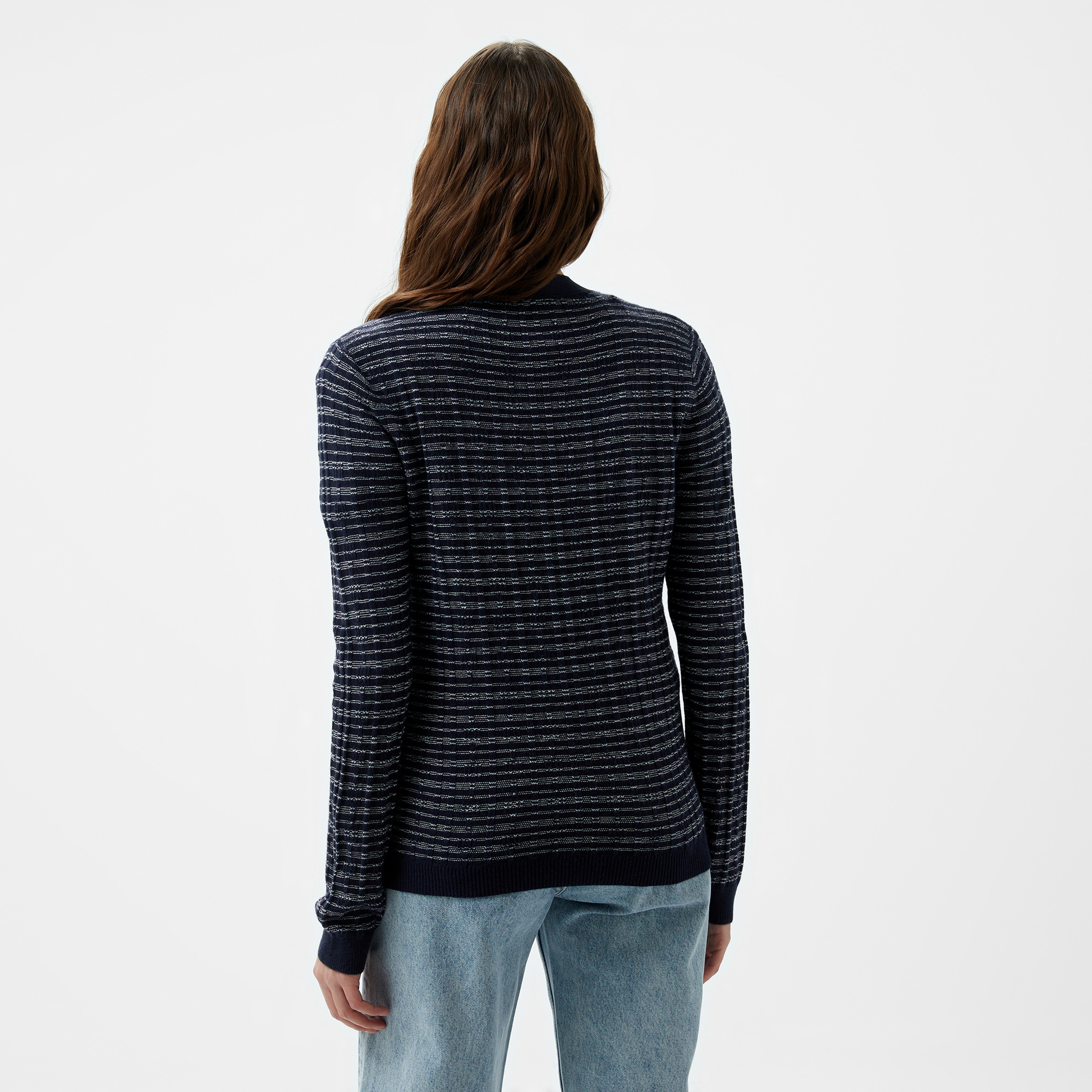 Tommy Hilfiger Textured V-Nk Kadın Beyaz Hırka
