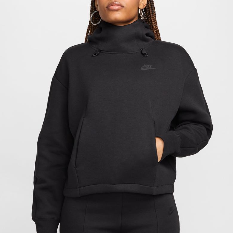 Nike Sportswear Tech Fleece Kadın Siyah Kapüşonlu Sweatshirt