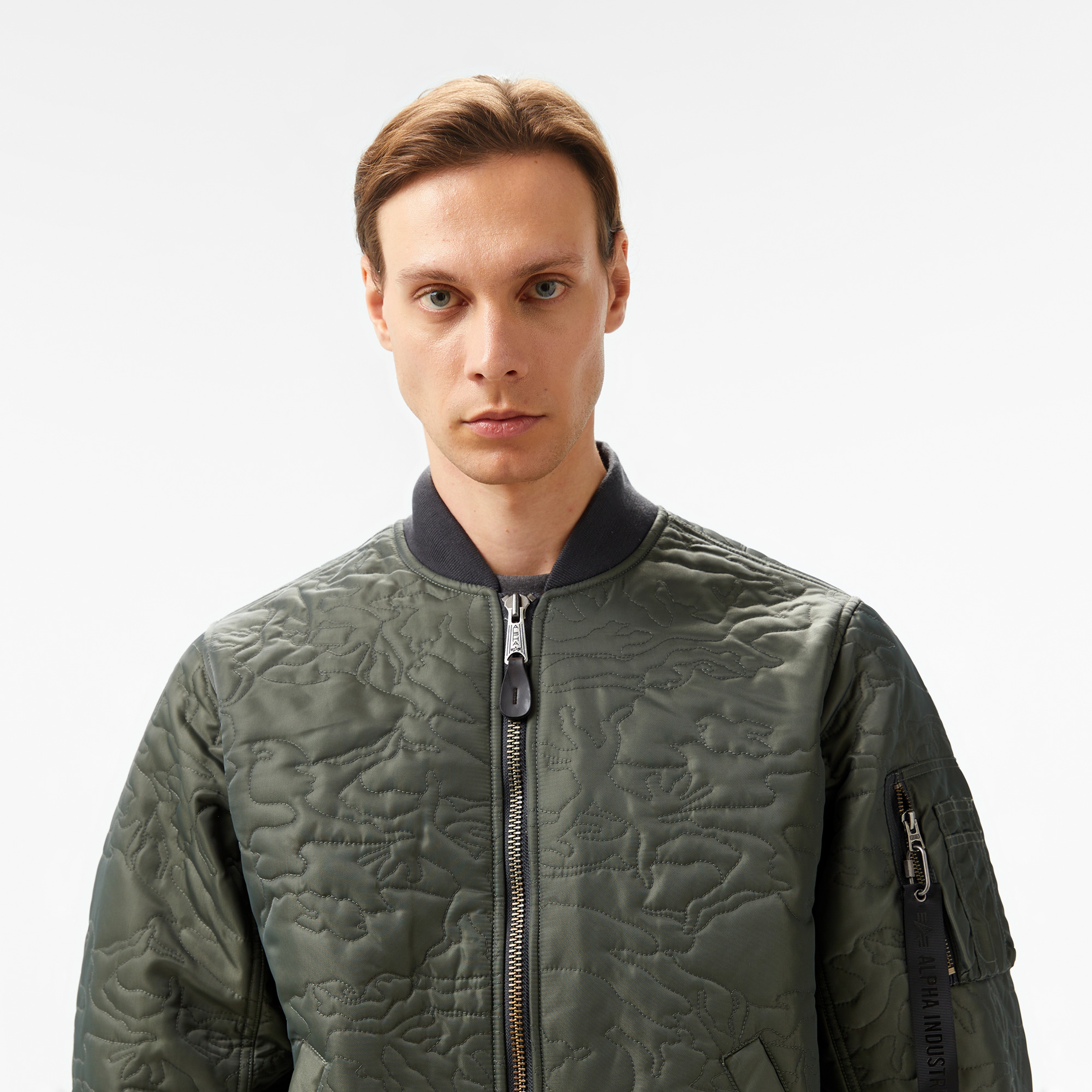 Alpha Industries Camo Quilted Ma-1 Flight Unisex Gri Ceket