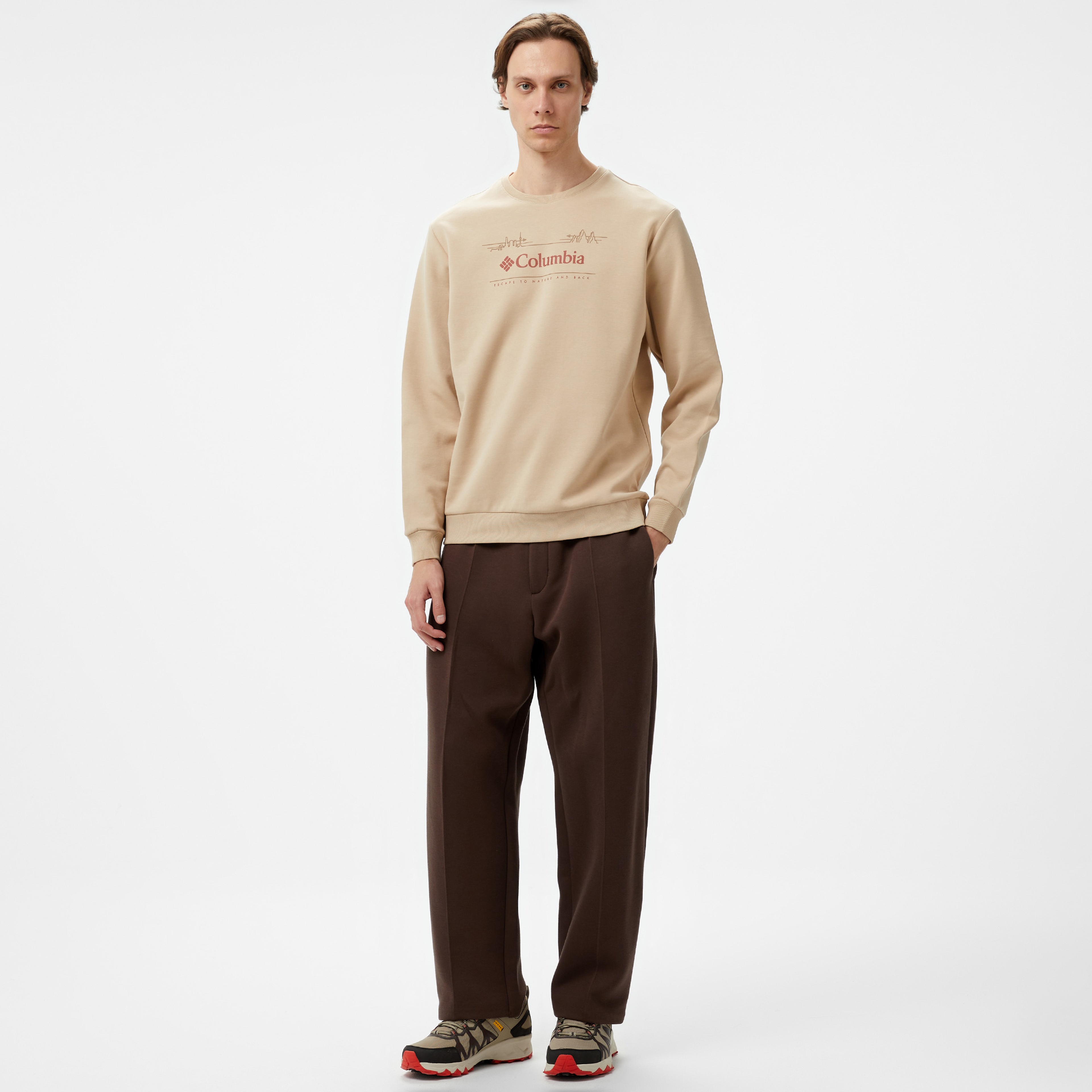 Columbia Csc Nature And Back Crew Erkek Kahverengi Sweatshirt