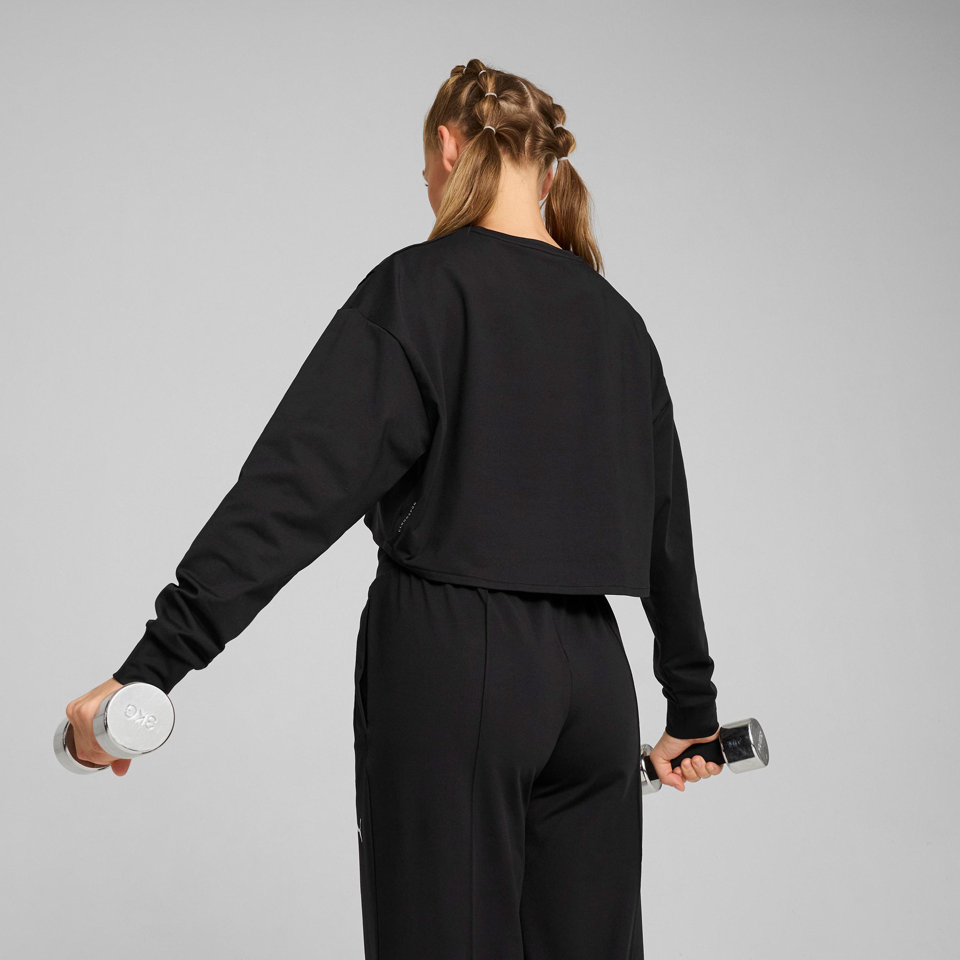 Puma Cloudspun Crossover Crew Kadın Siyah Sweatshirt