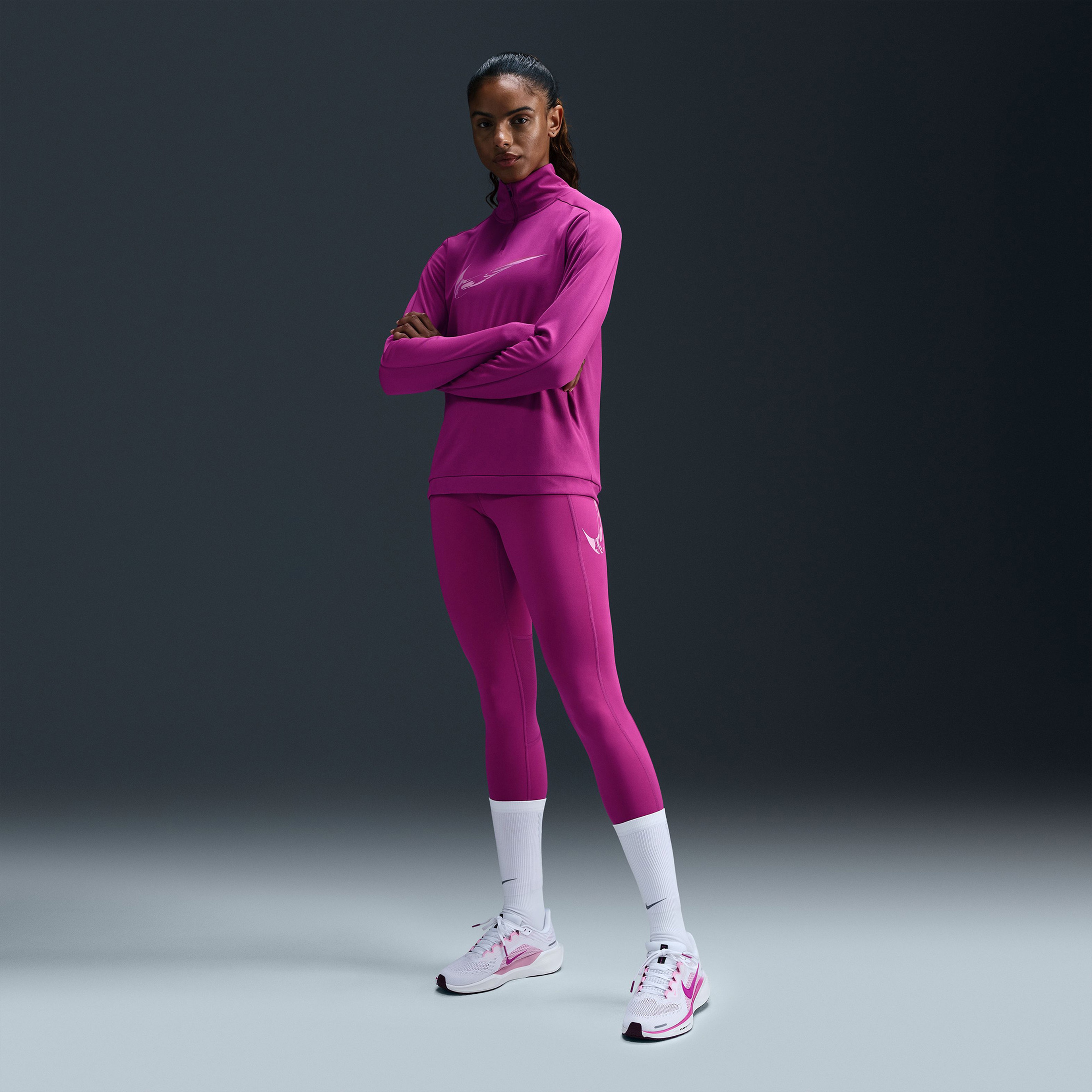 Nike Dri-Fit Fast Kadın Mor Tayt