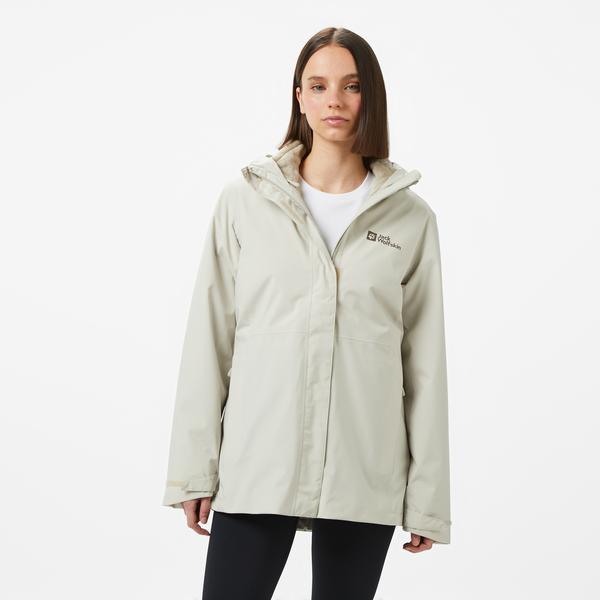 Jack Wolfskin Rotwand 3In1 Kadın Gri Outdoor Ceketi