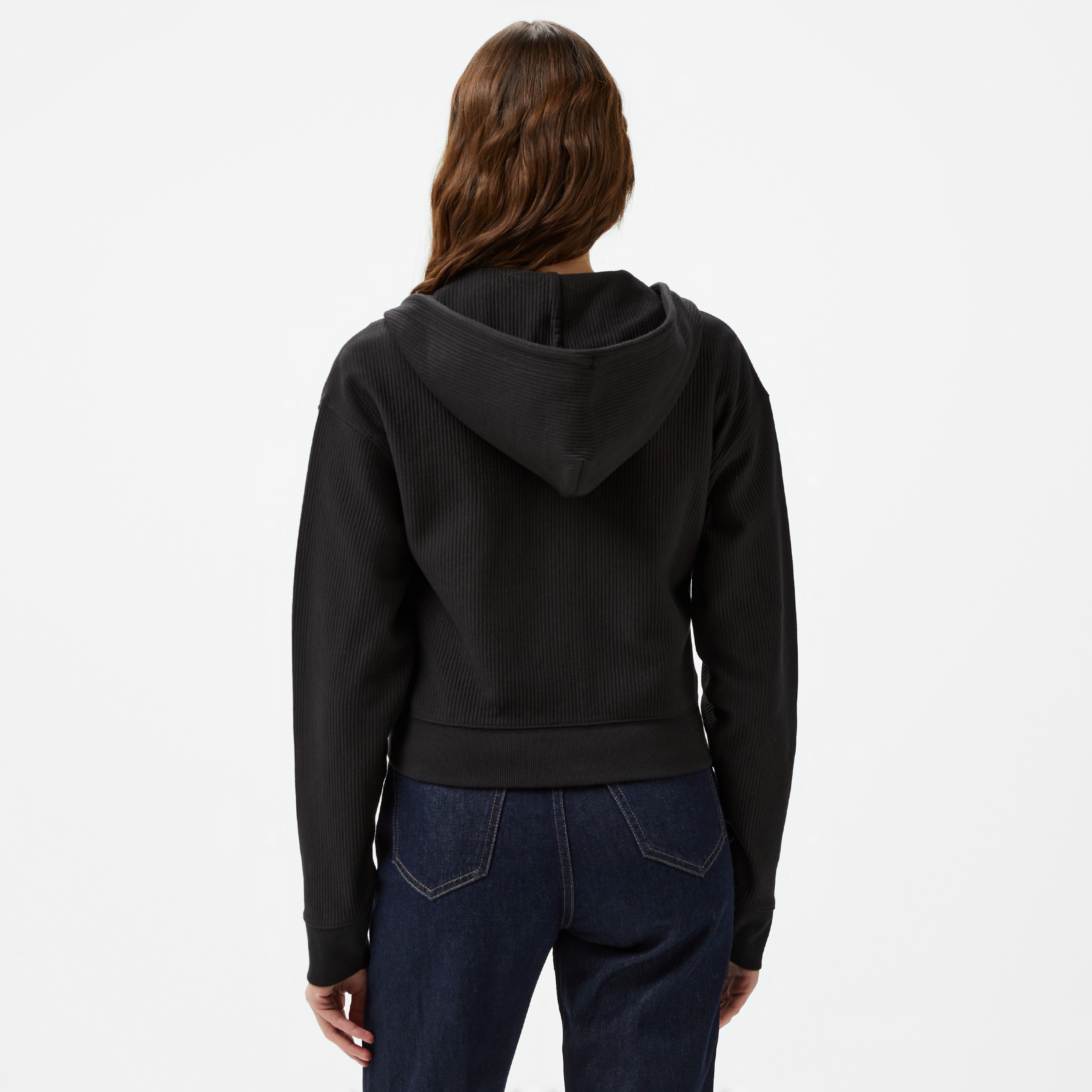 Tommy Hilfiger Jeans Ottoman Kadın Siyah Hoodie