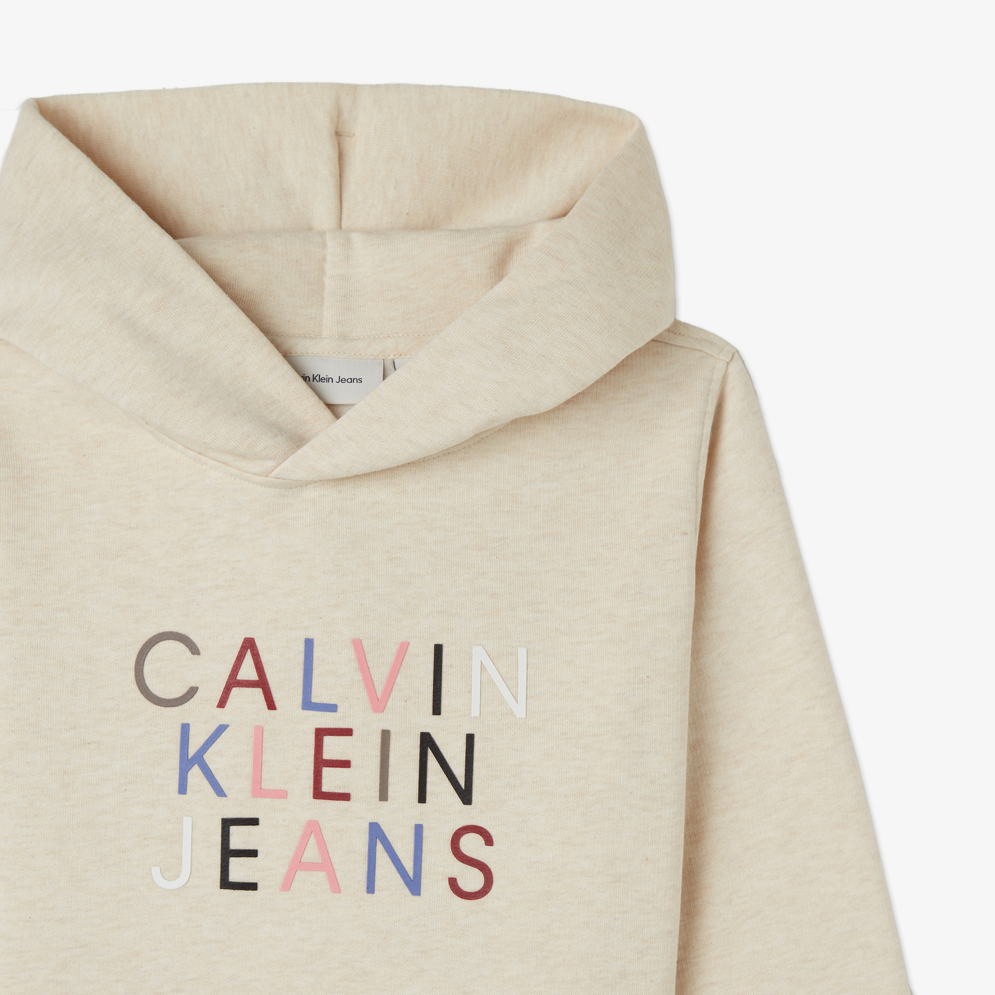 Calvin Klein Jeans Colour Logo Fleece Çocuk Bej Hoodie