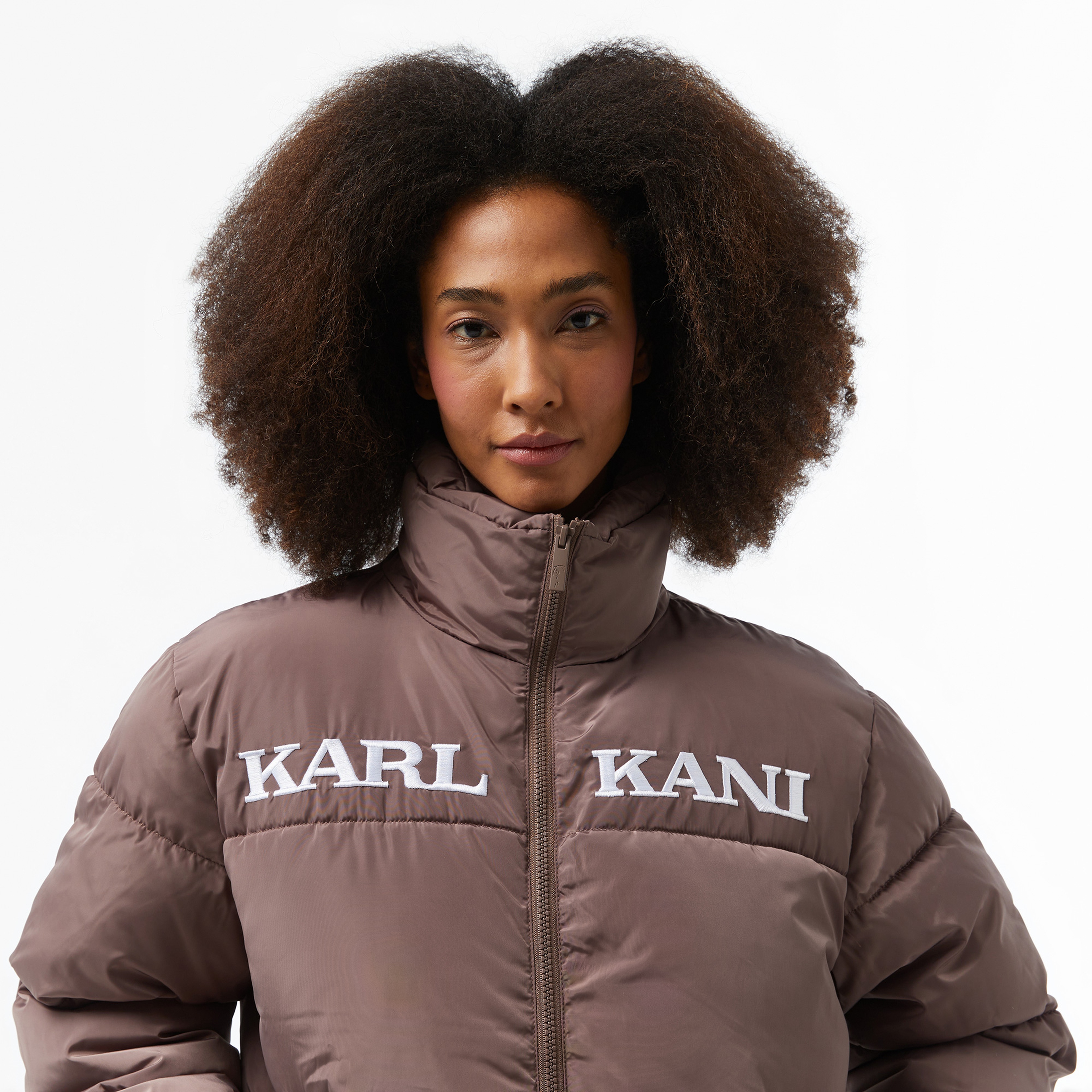 Karl Kani Retro Essential Puffer Kadın Bej Ceket