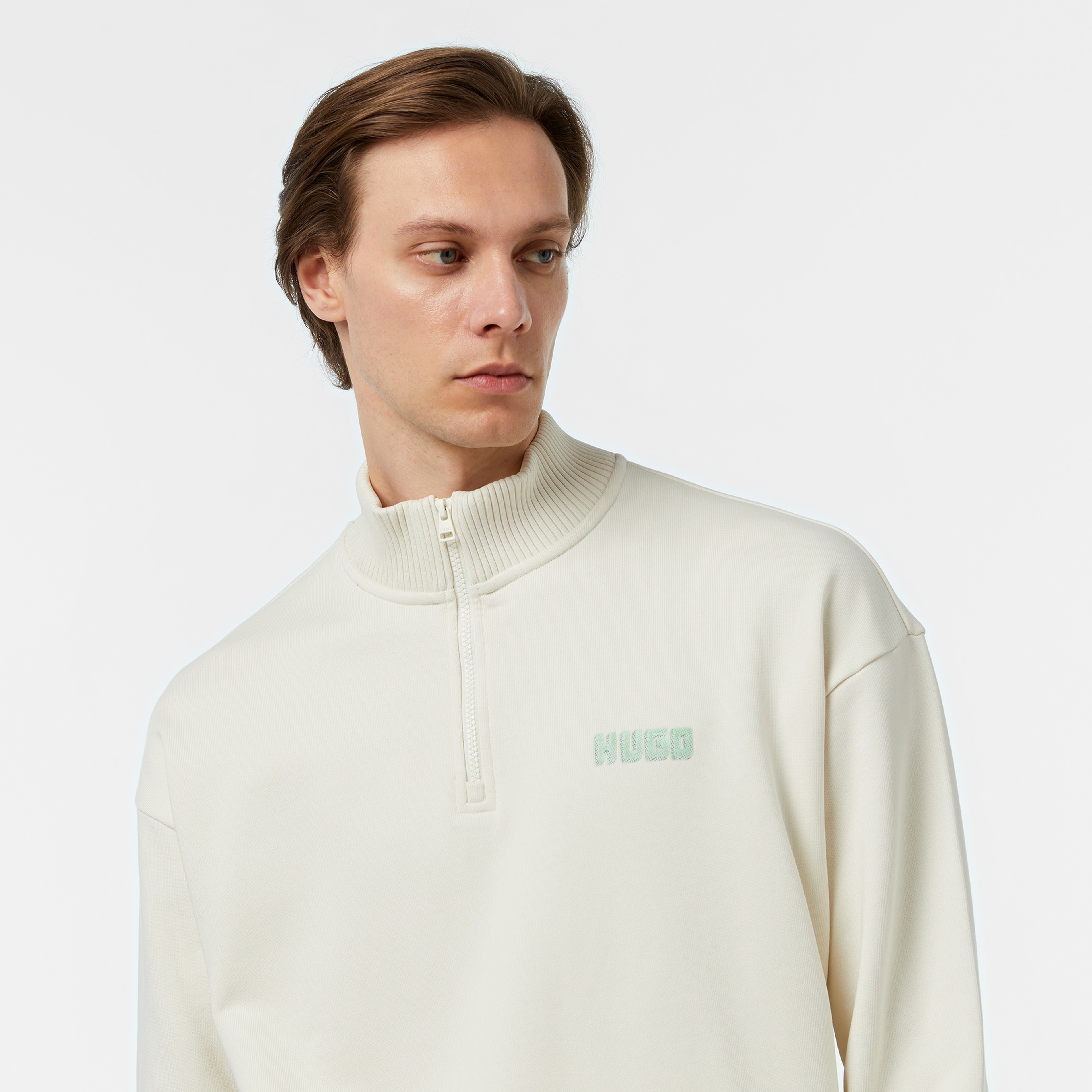 Hugo Diqiele Erkek Beyaz Sweatshirt