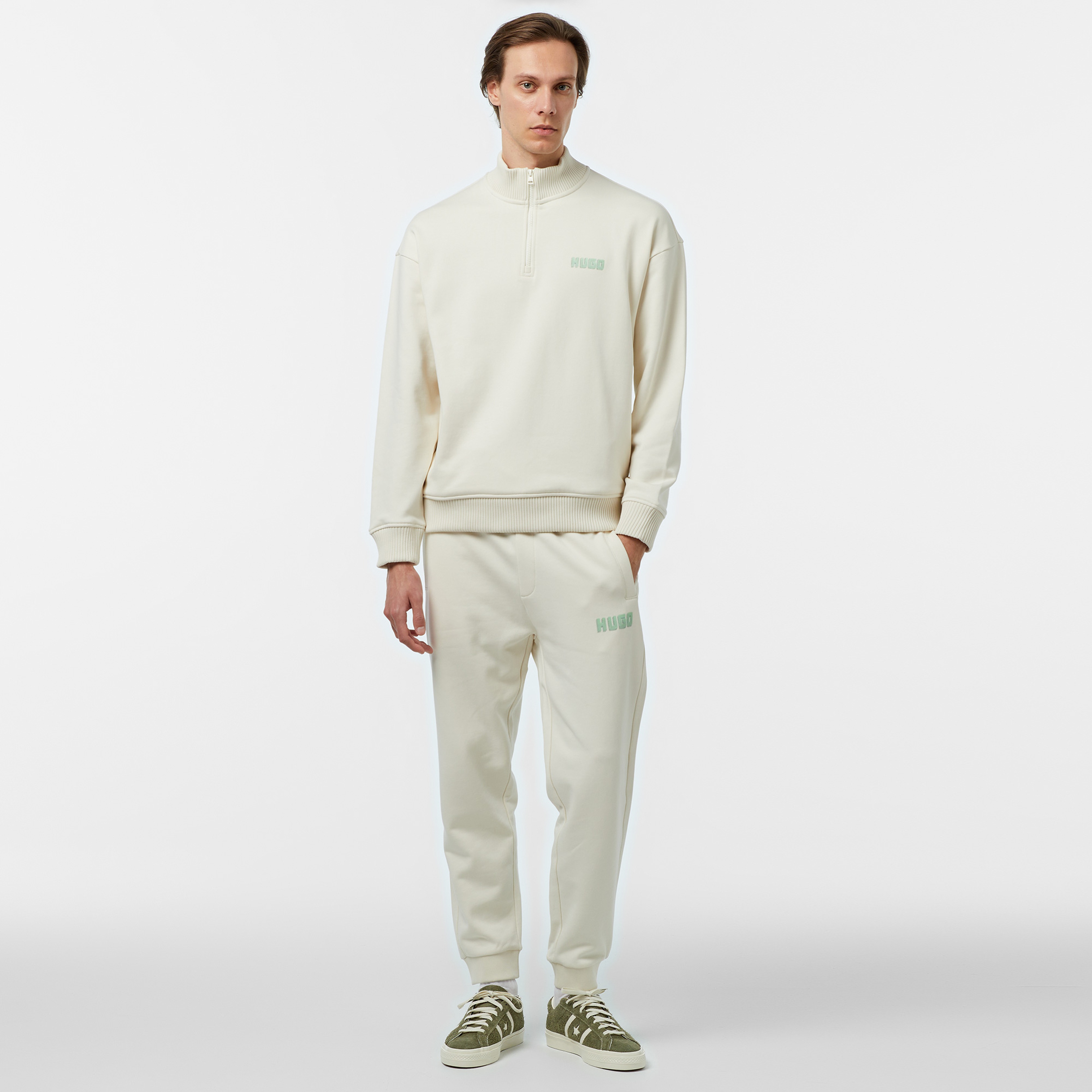 Hugo Diqiele Erkek Beyaz Sweatshirt