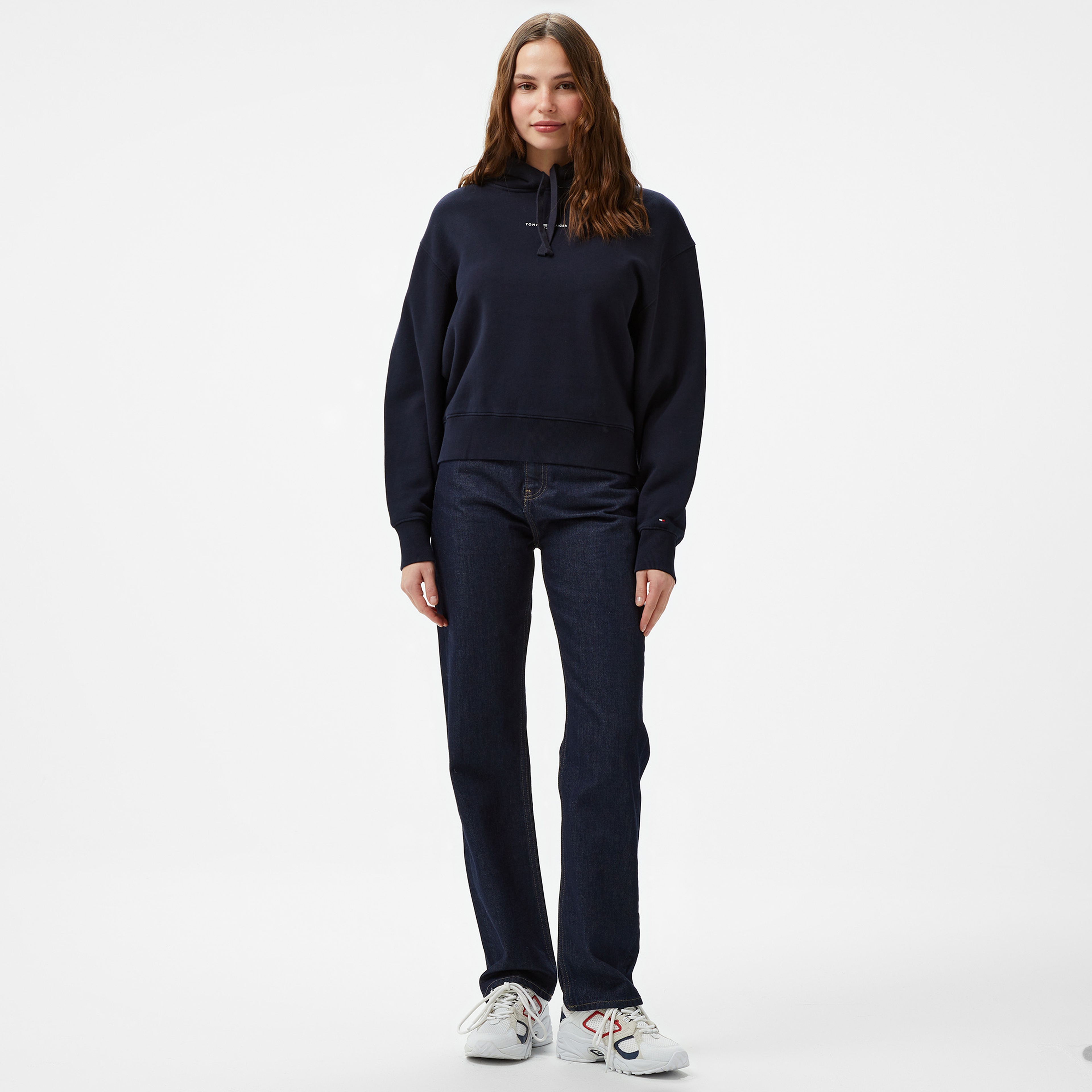 Tommy Hilfiger Modern Mini Corp Kadın Mavi Hoodie