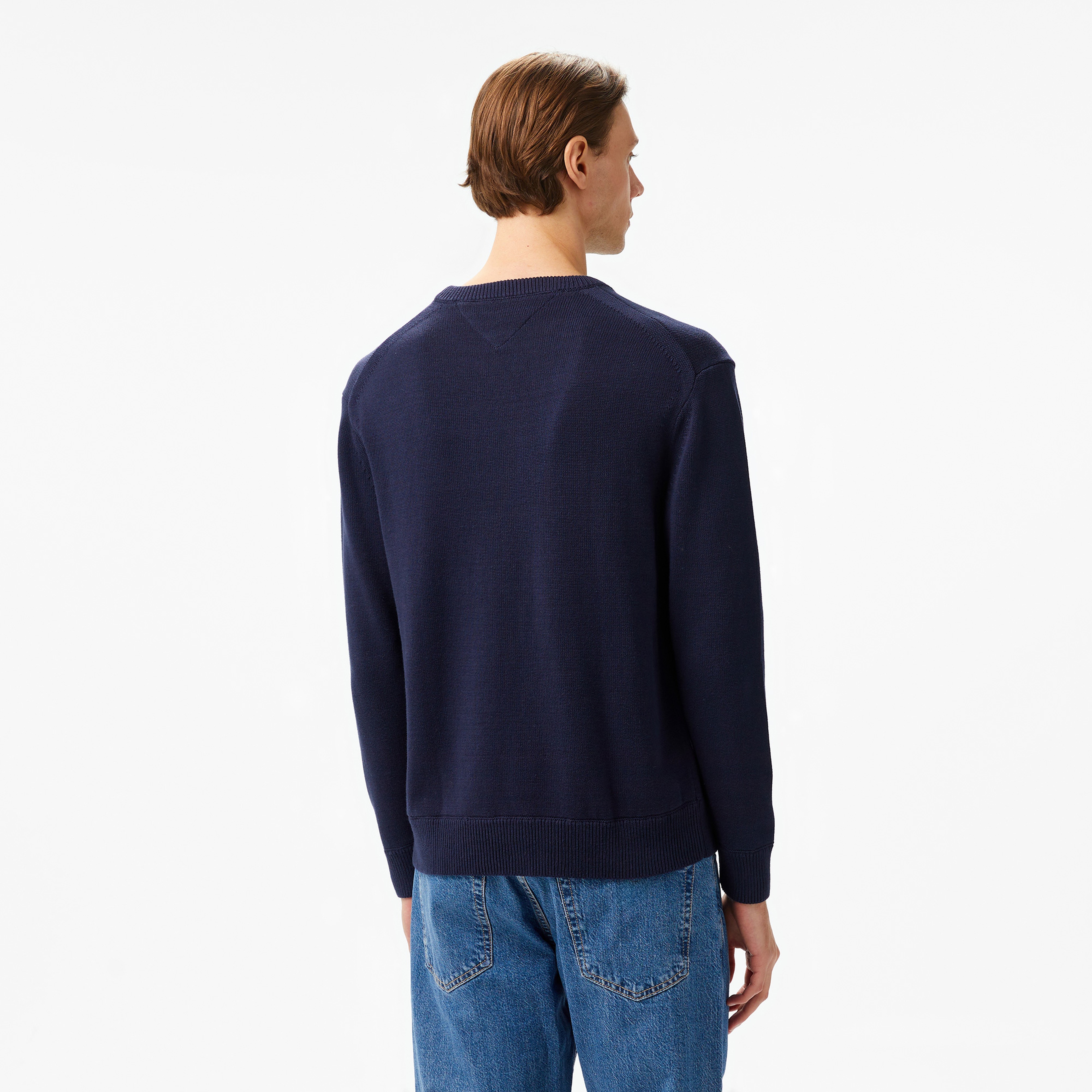 Tommy Hilfiger Graphic Crew Neck Erkek Mavi Kazak
