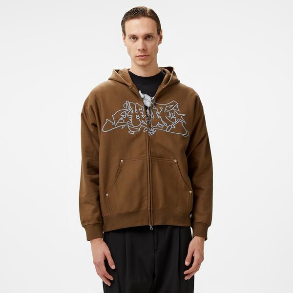 HUF Outlines Heavy Weight F/Z Fleece Erkek Kahverengi Sweatshirt