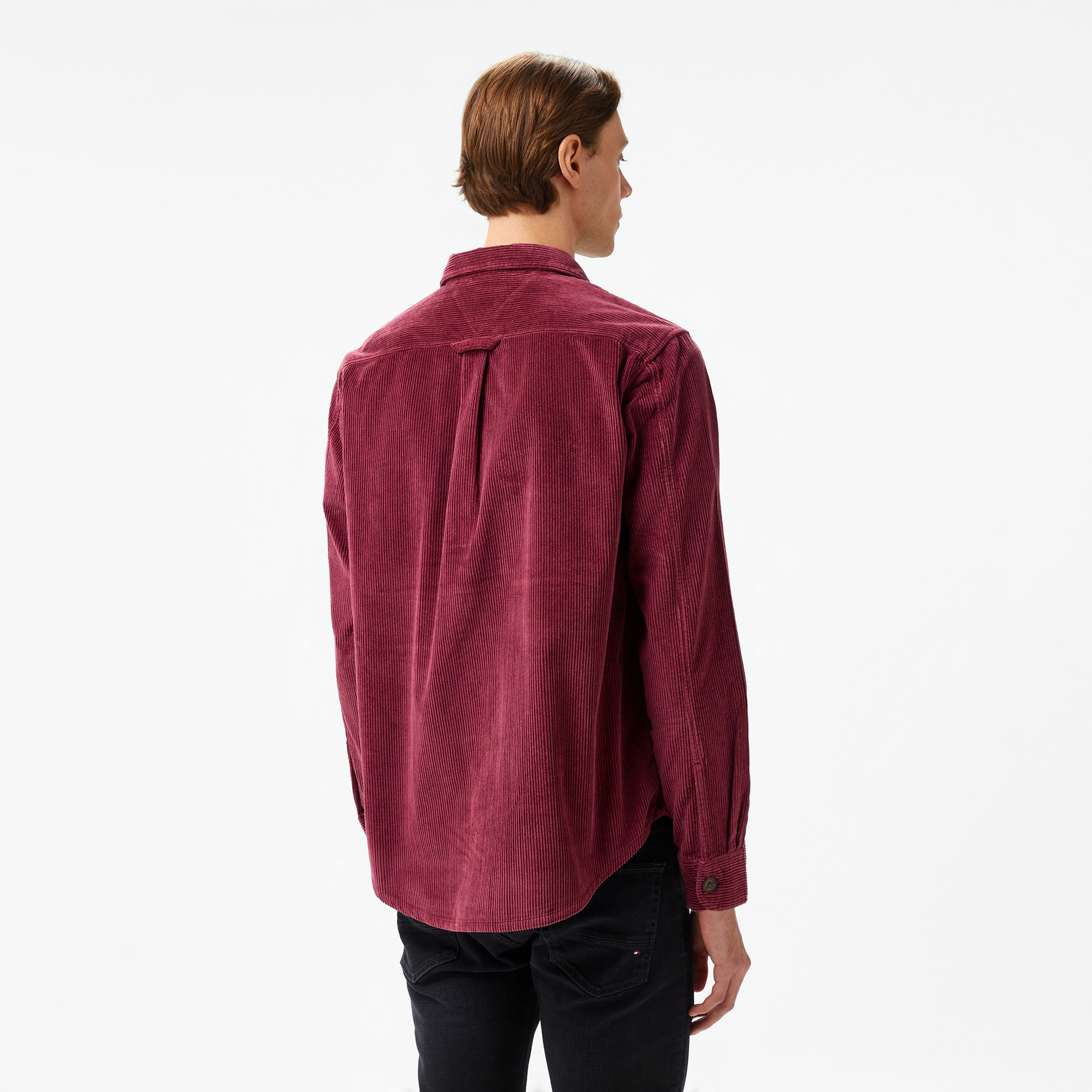 Tommy Hilfiger Corduroy Overshırt Erkek Bordo Gömlek