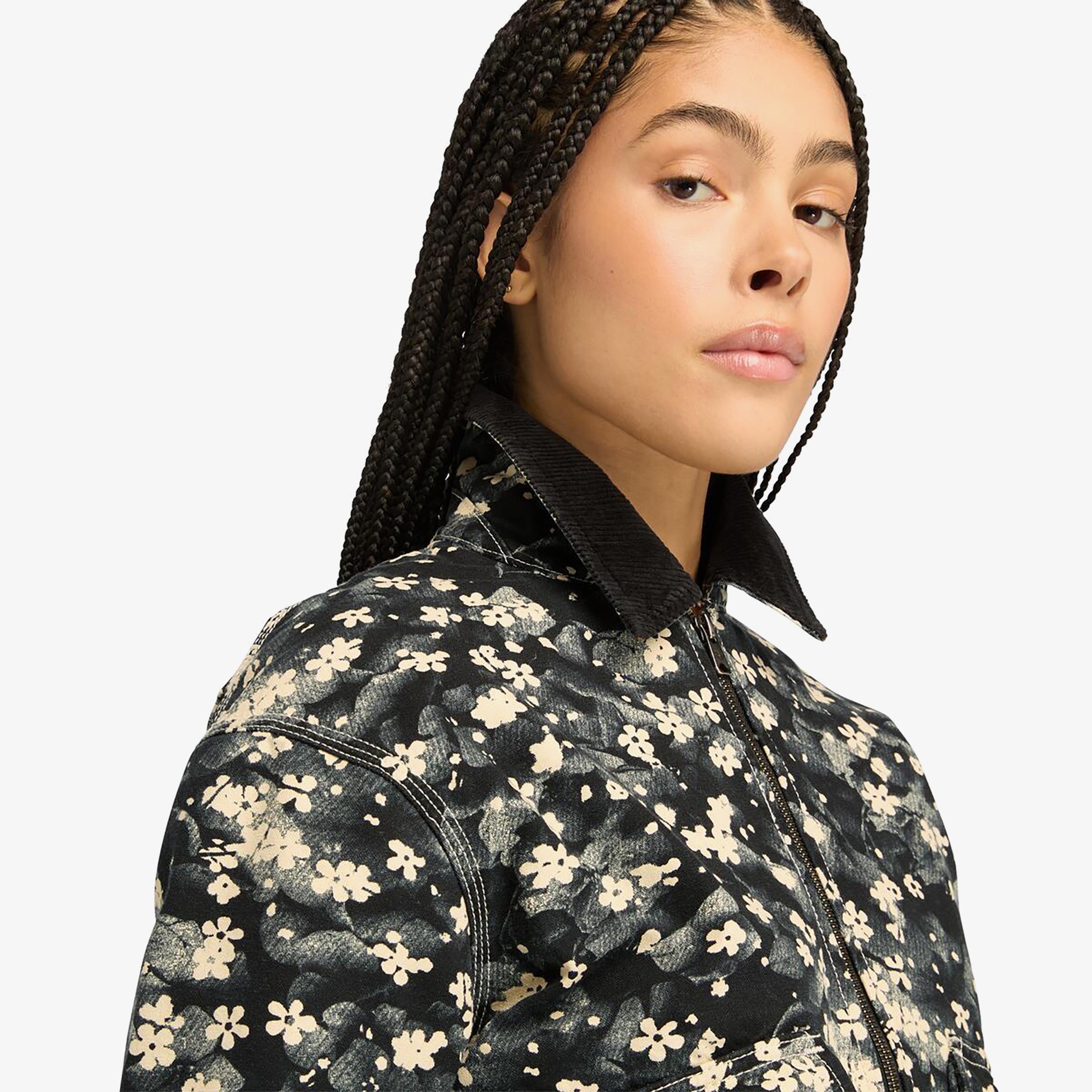 Timberland Strafford Quılted Washed Canvas Printed Kadın Bej Ceket