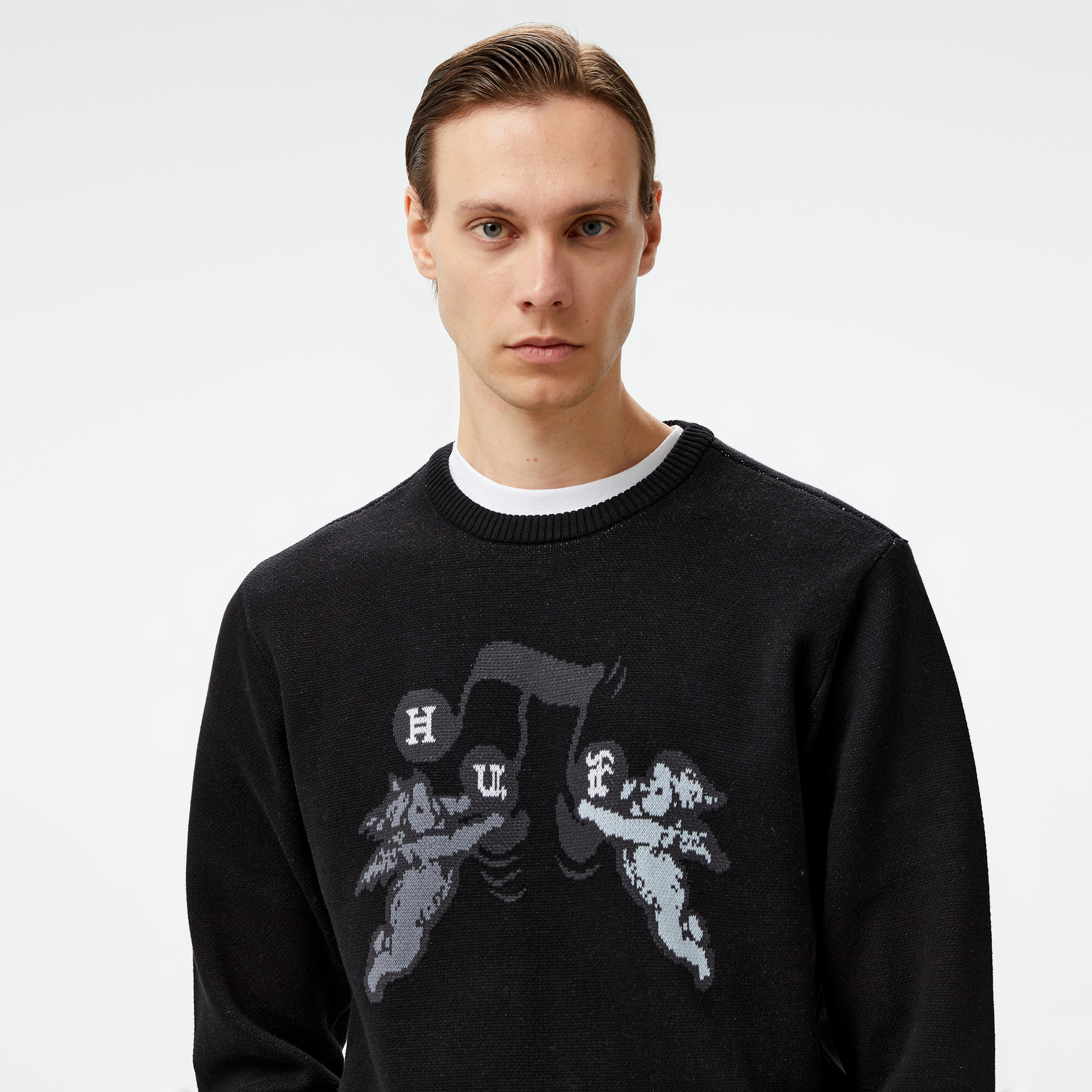 HUF Song Intarsia Sweater Erkek Siyah Sweatshirt