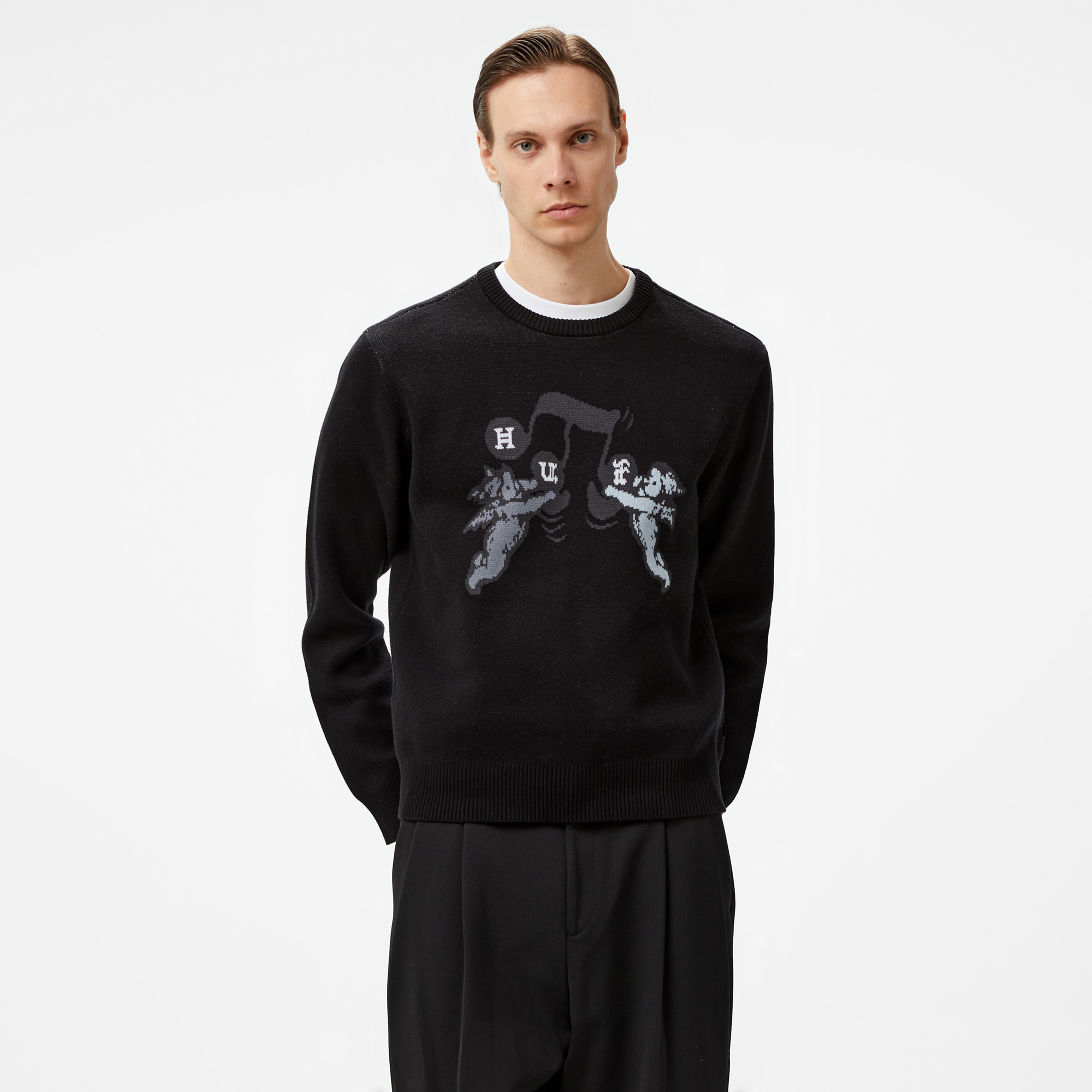 HUF Song Intarsia Sweater Erkek Siyah Sweatshirt