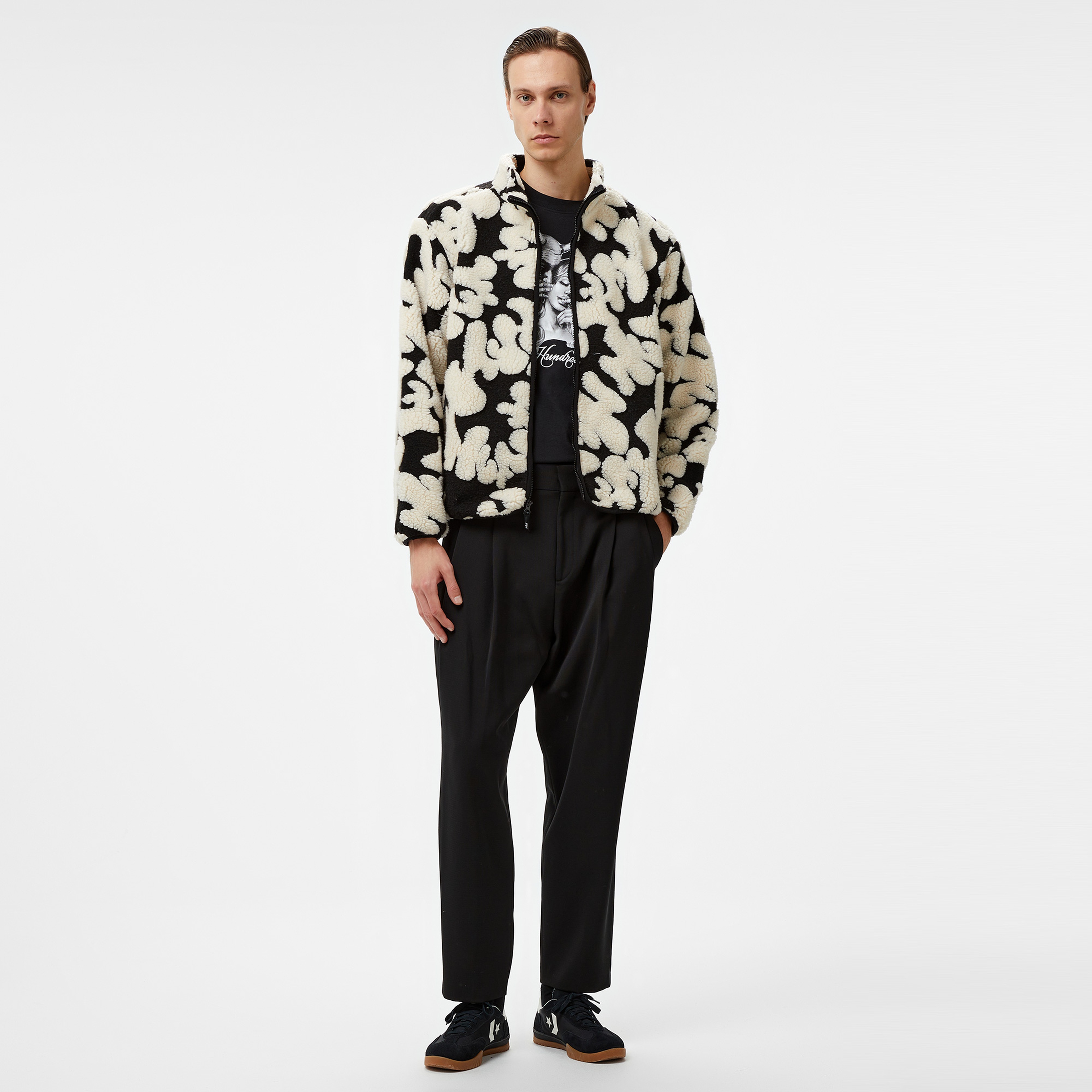 HUF Abstract High Pile Jacquard Erkek Siyah Ceket